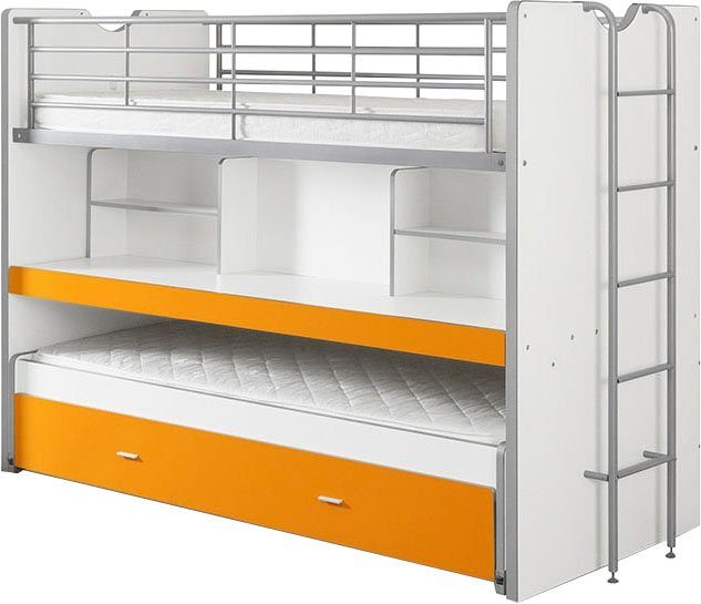 Vipack Hoogslaper Bonny, met 3 slaapplaatsen, super praktisch in de kinderkamer met 2 ligoppervlakken 90x 200 cm en 1 onderbedlade of 3e ligoppervlak