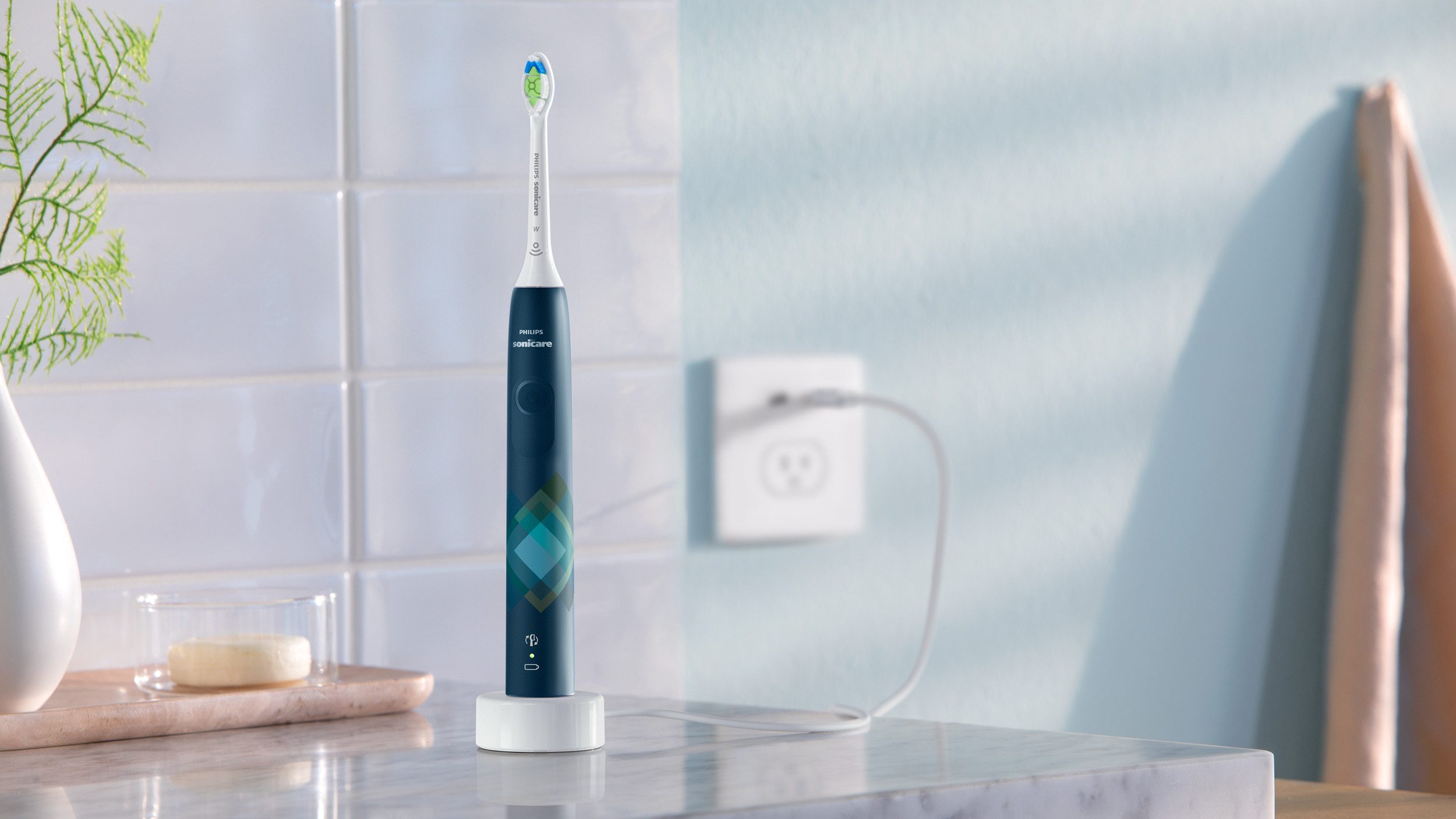 Philips Sonicare Elektrische tandenborstel Series 4100 HX3689 met geïntegreerde druksensor en 2 intensiteitsniveaus, incl. oplader