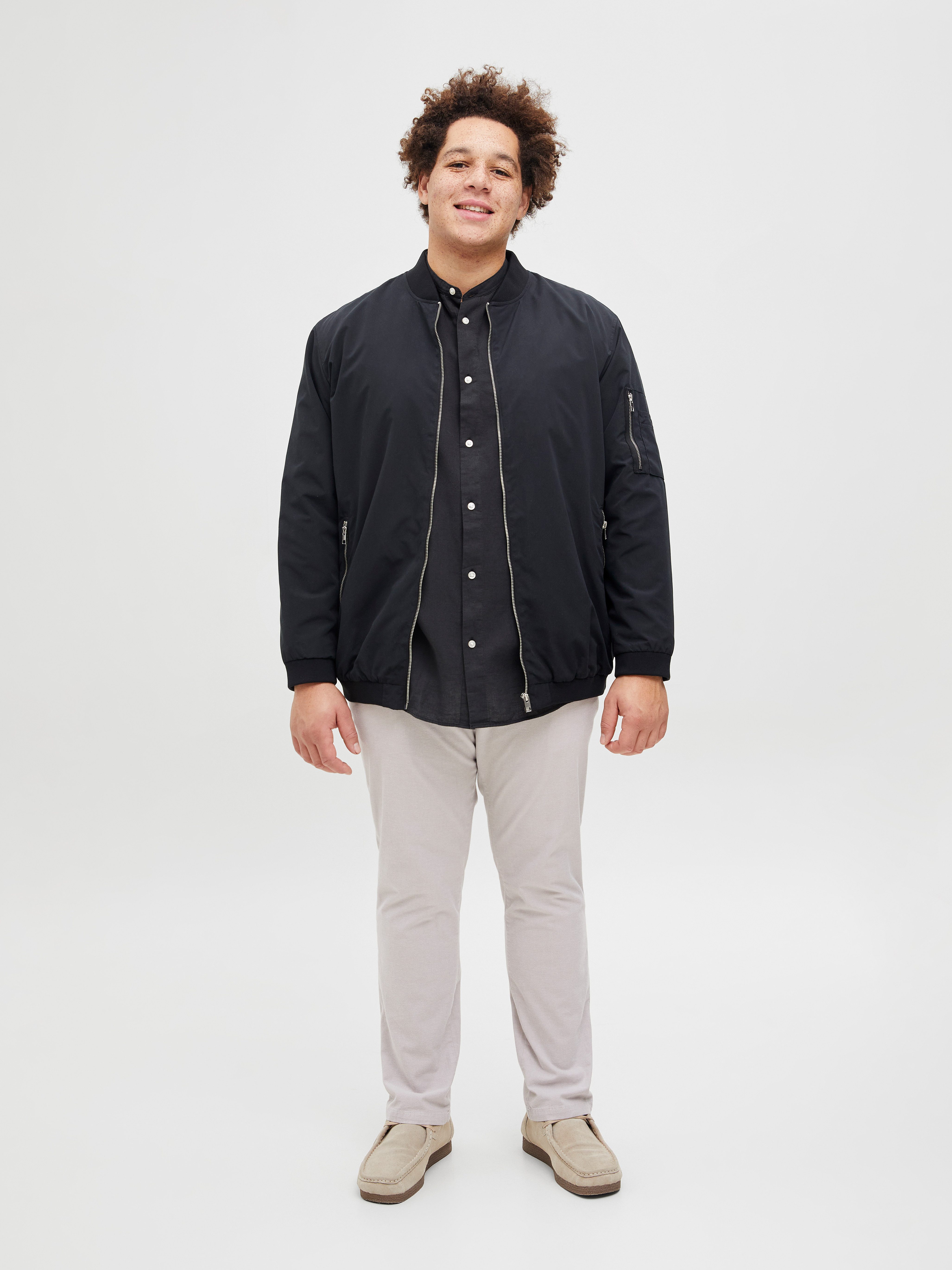 Jack & Jones PlusSize Overhemd met lange mouwen JJEBREEZE LINEN BLE BAND SHIRT LS SN PLS