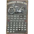 ambiente haus metalen artprint kalender - biker 25x40cm (1 stuk) multicolor