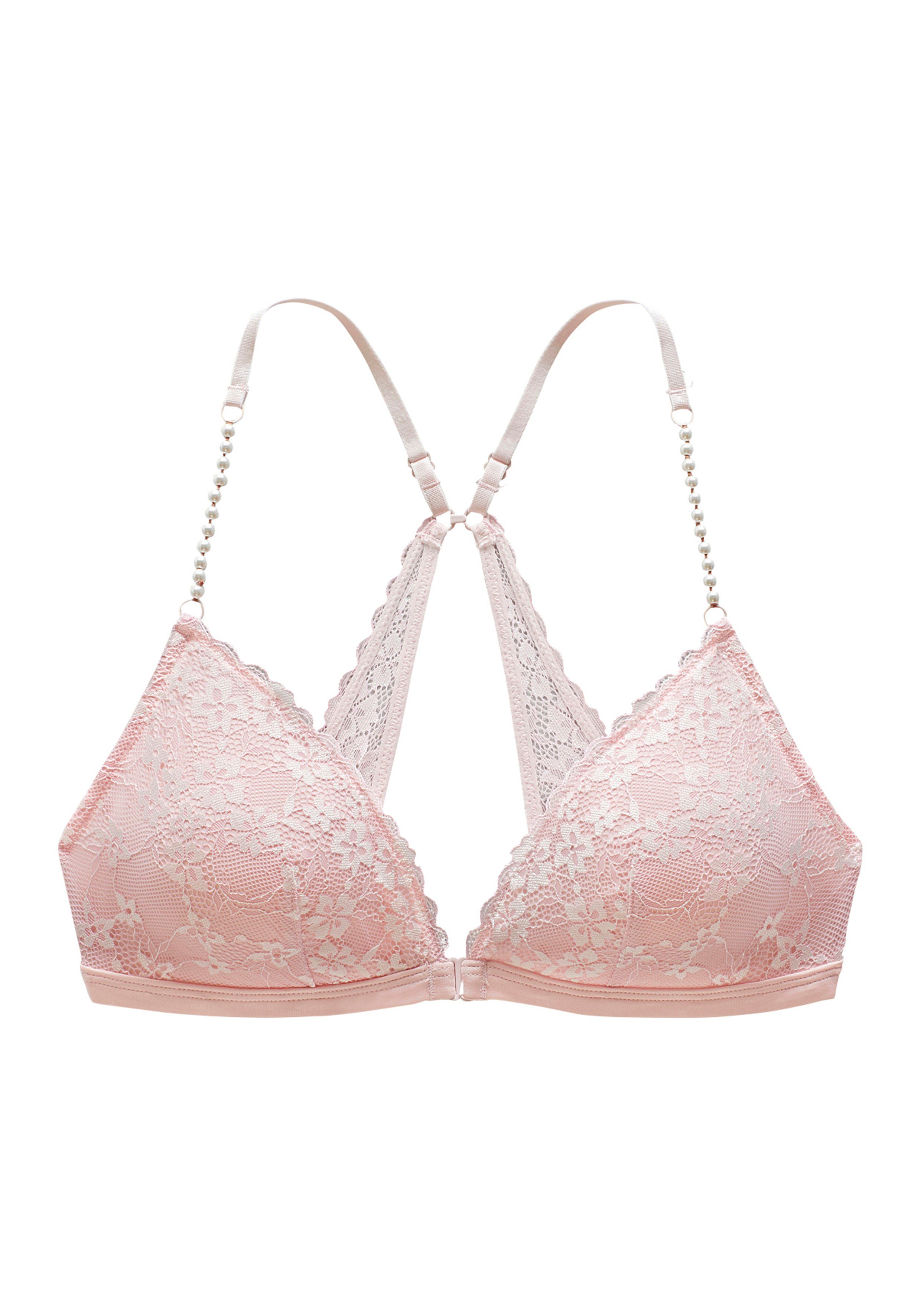 Lascana Bralette zonder beugels met extravagante parelbandjes, sexy lingerie