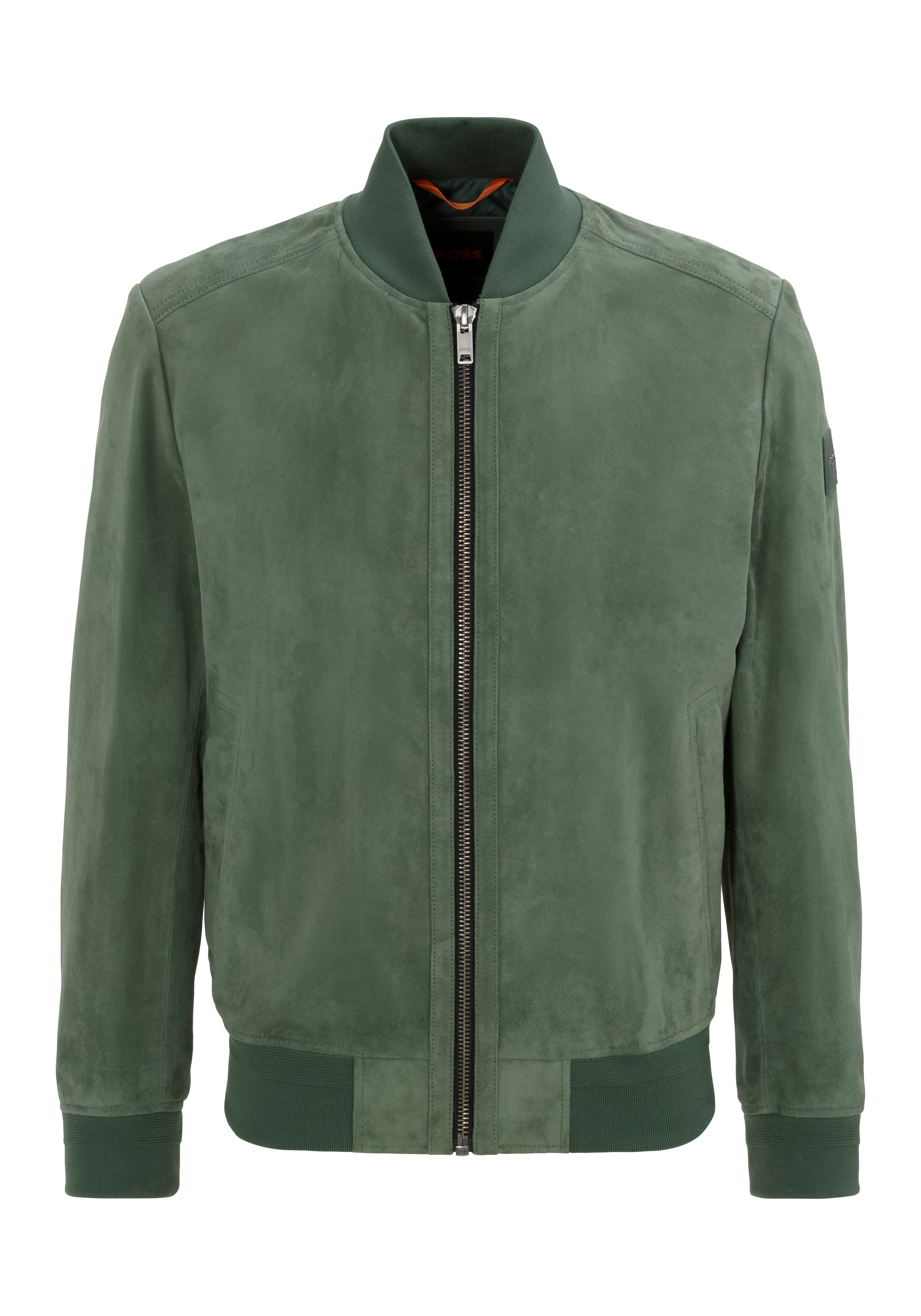 NU 20% KORTING: Boss Orange Leren jack met blousonmodel