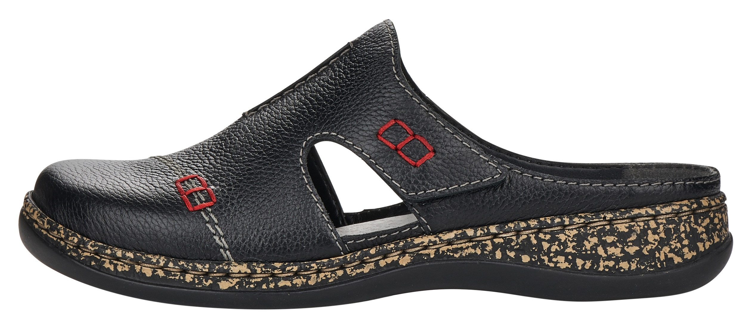 Rieker Clogs , pantoffel, zomerschoen, instapschoen met praktische klittenbandsluiting