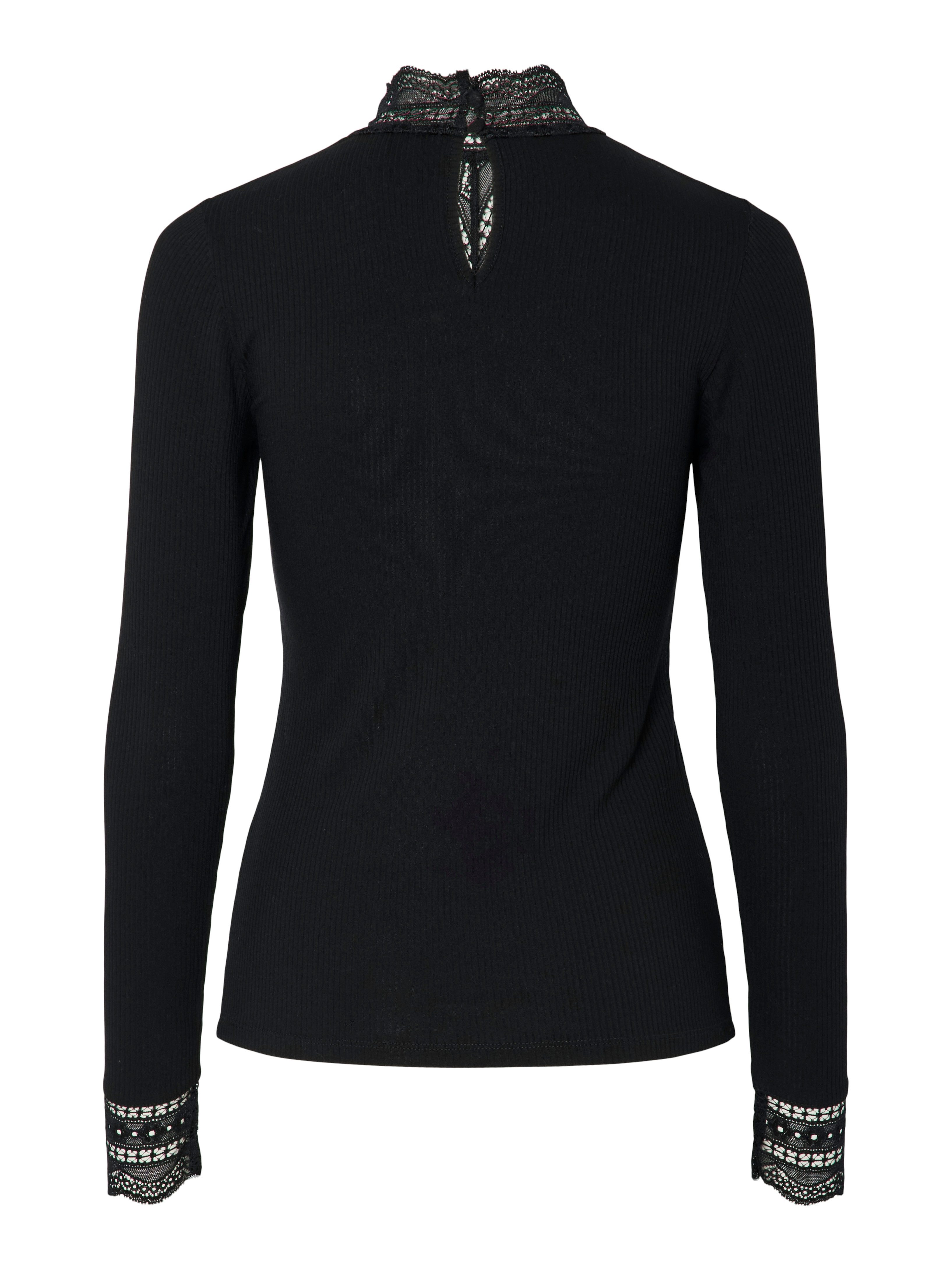 Y.A.S Kanten shirt YASELLINA LS HIGH NECK TOP S. NOOS