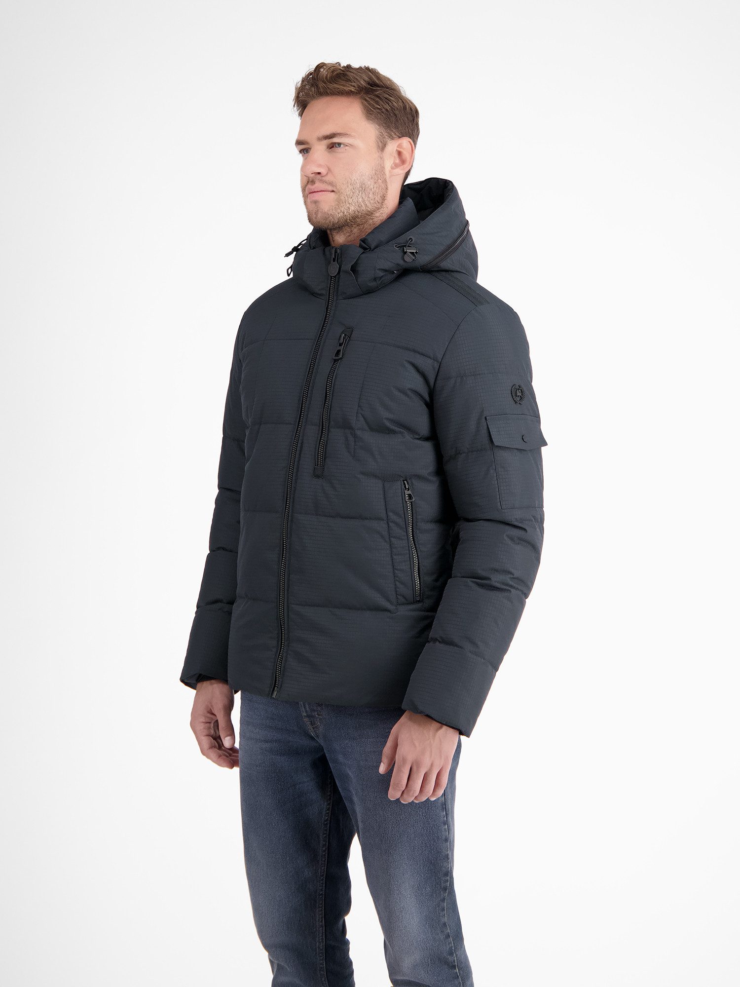 Lerros Gewatteerde jas LERROS gevoerde gewatteerde blouson met afneembare capuchon