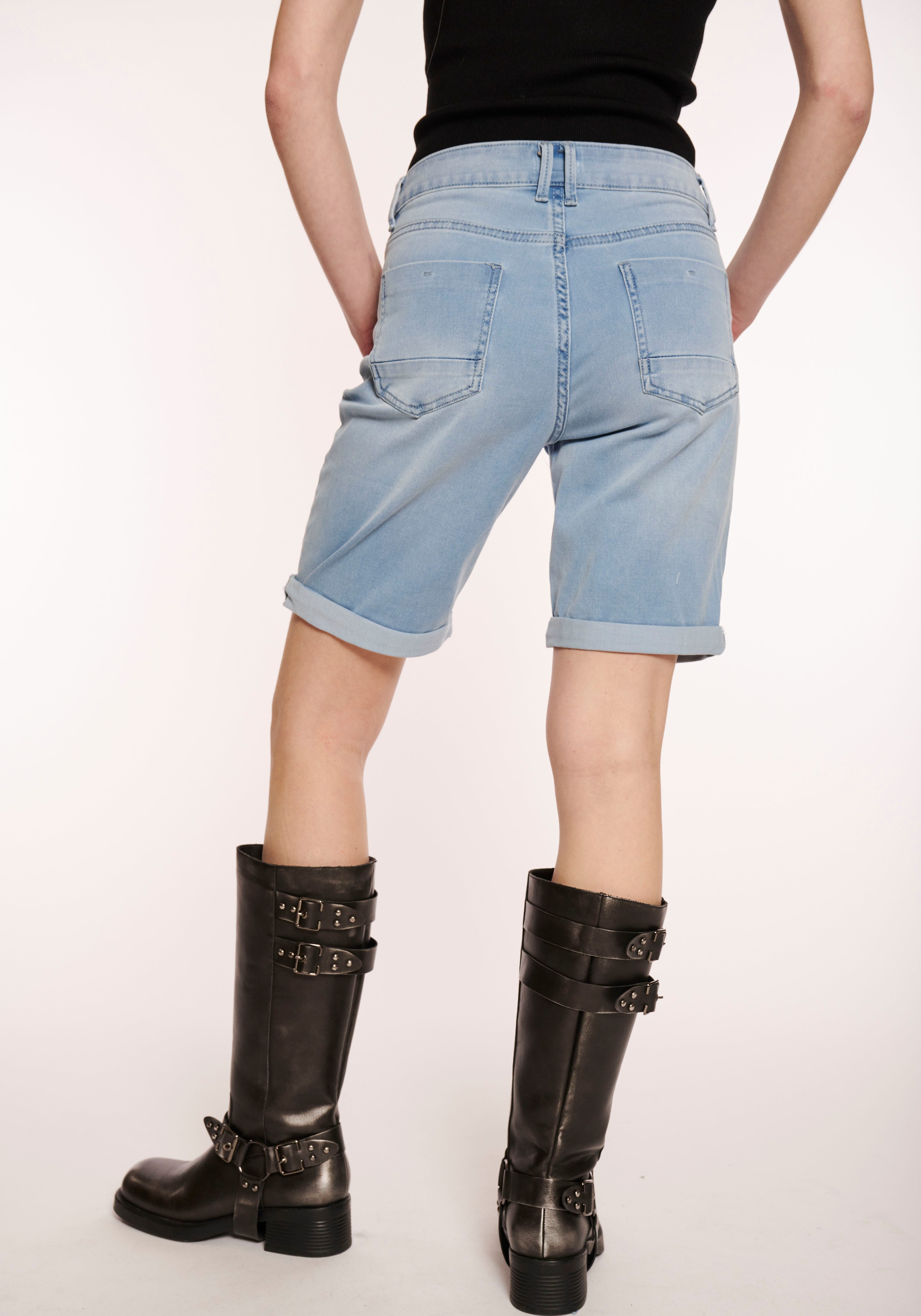 HaILYS Jeansshort SH C JN Al44ma van elastisch denim (1-delig)