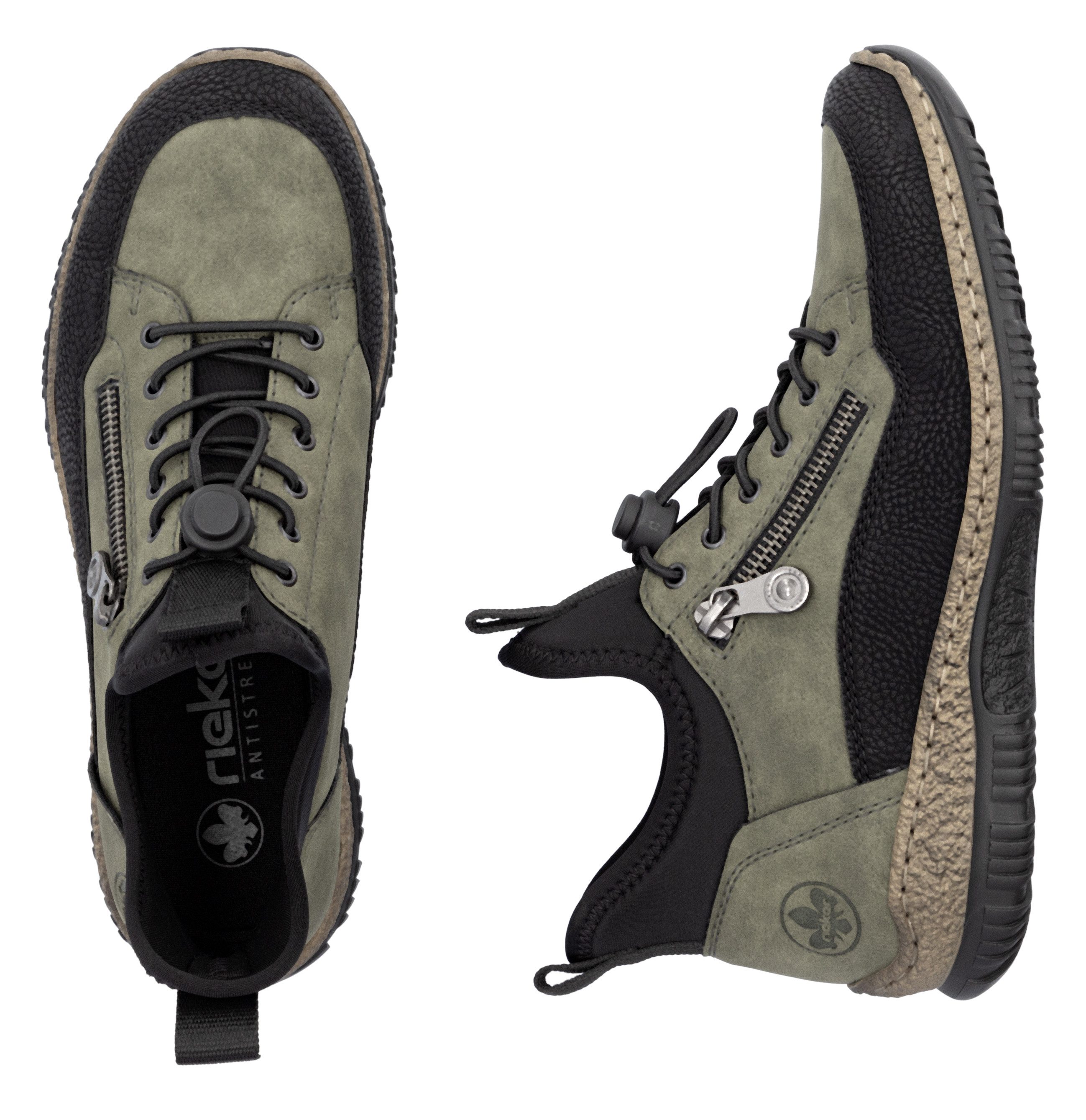 Rieker Slip-on sneakers instapschoen, vrijetijdsschoen met snel sluiting
