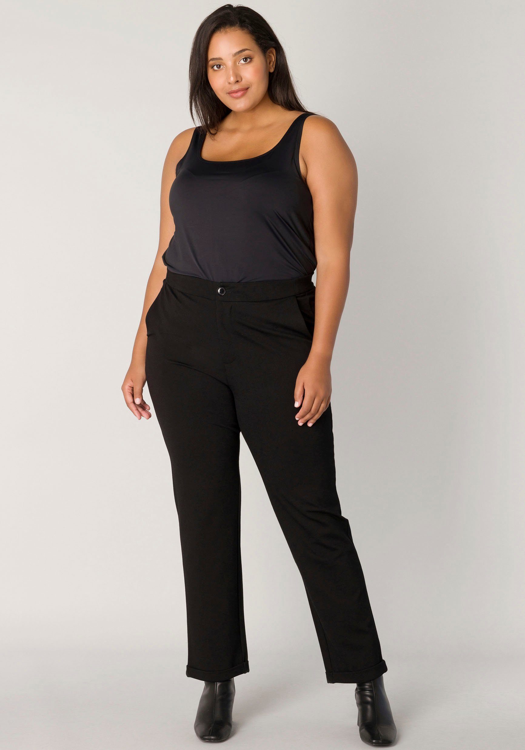 Base Level Curvy Jerseybroek met omslagzoom