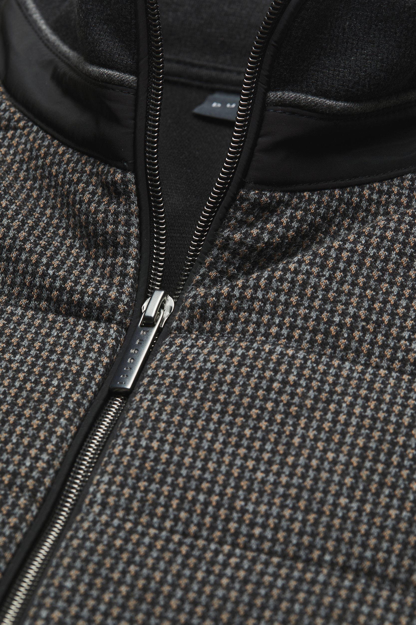 Bugatti Sweatvest in pied-de-poule patroon