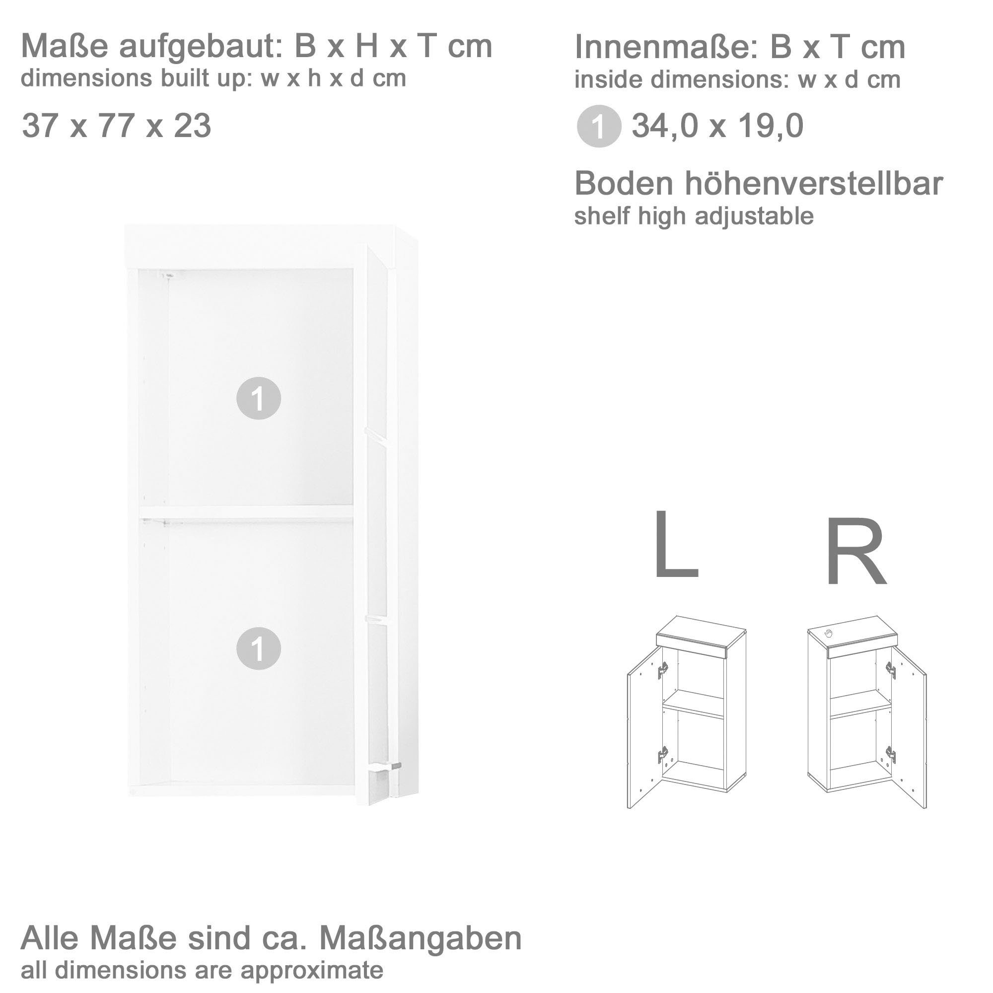 INOSIGN Badkamerserie Avena Badkamermeubels in verschillende kleuren - afmetingen (B/D/H) 163/34/190 cm (set, 5-delig)