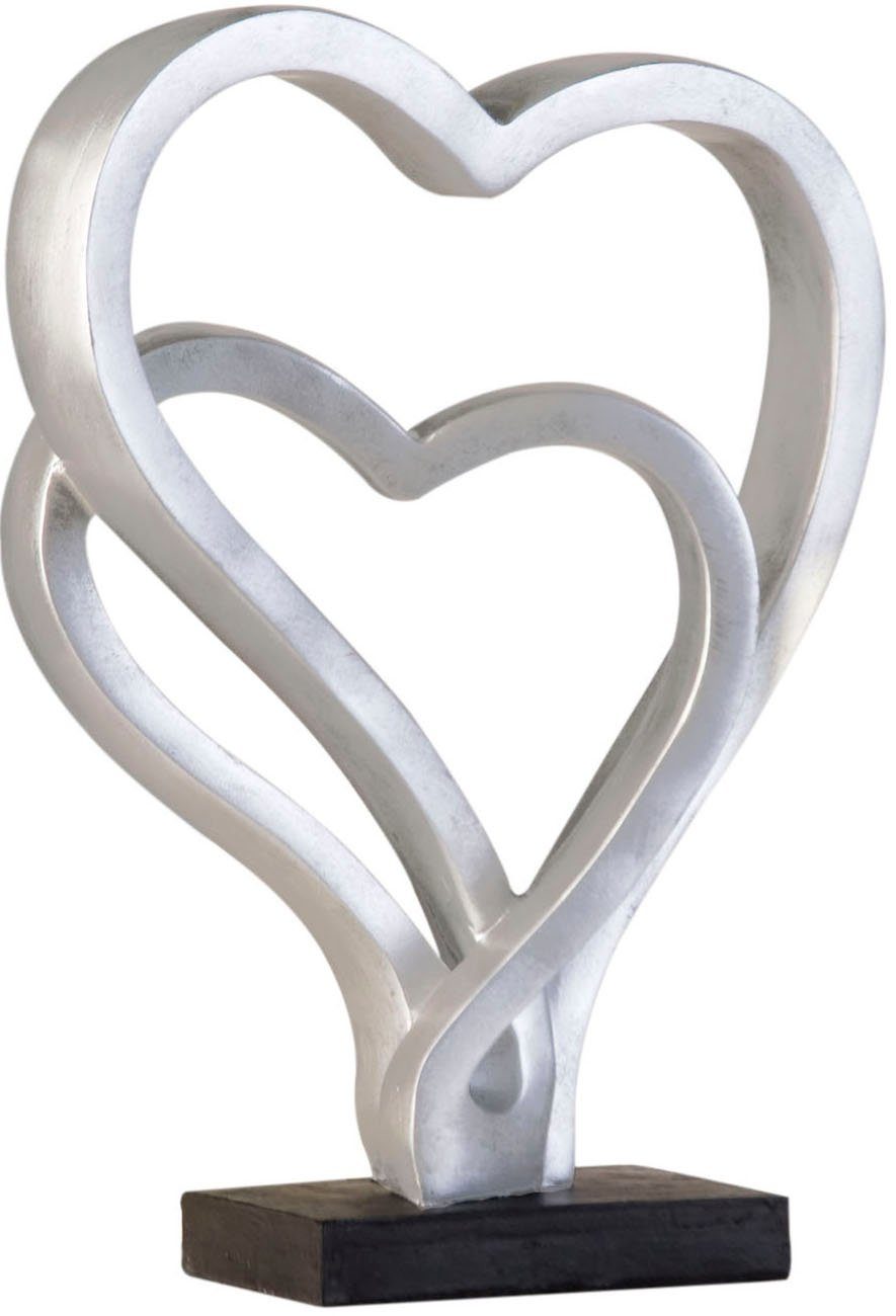 GILDE Deco-object Skulptur Hearts, antik silber Hoogte 30 cm, hartmodel, antiek-finish, woonkamer (1 stuk)