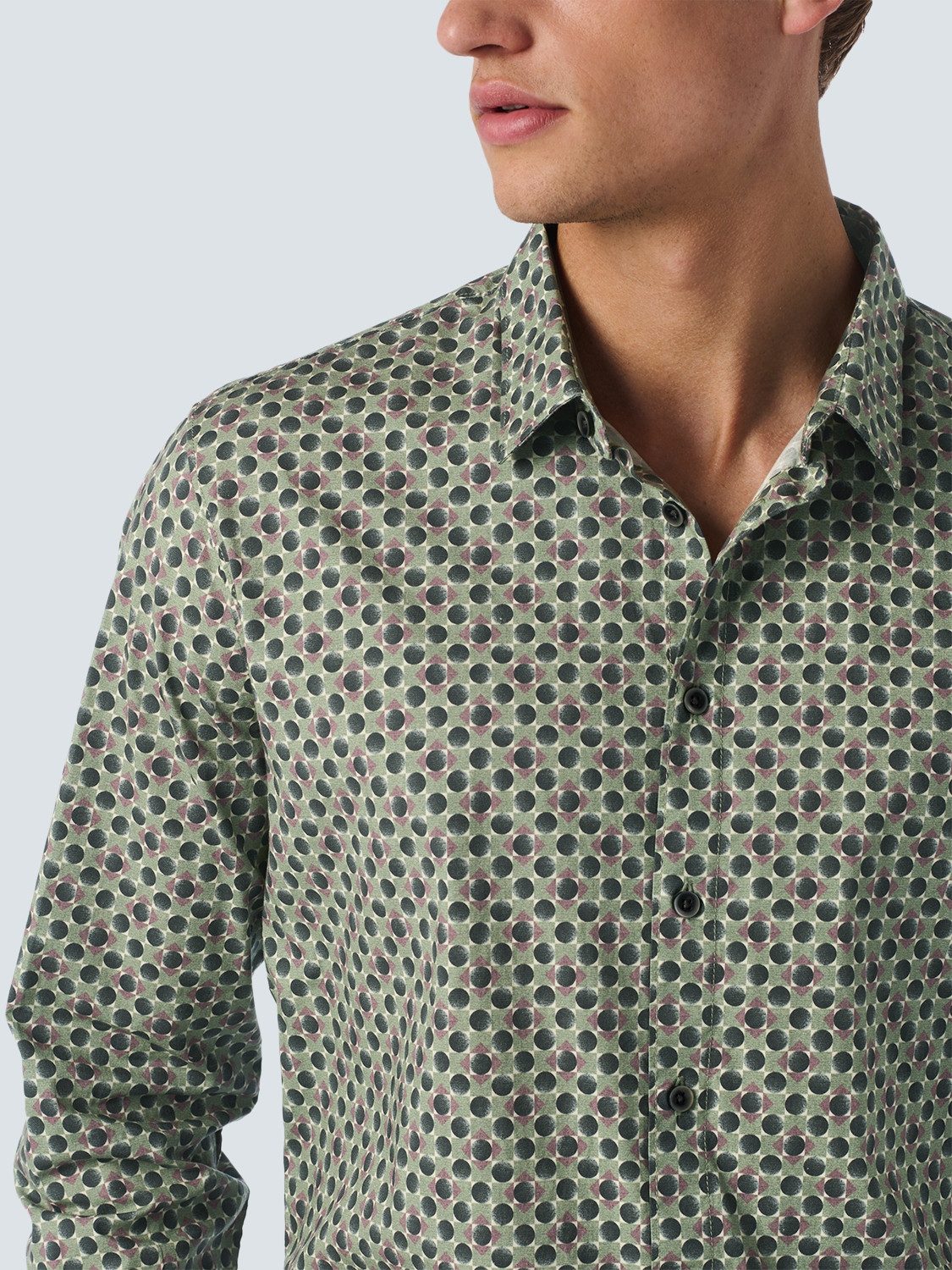 NO EXCESS Overhemd met lange mouwen met grafisch all-over motief