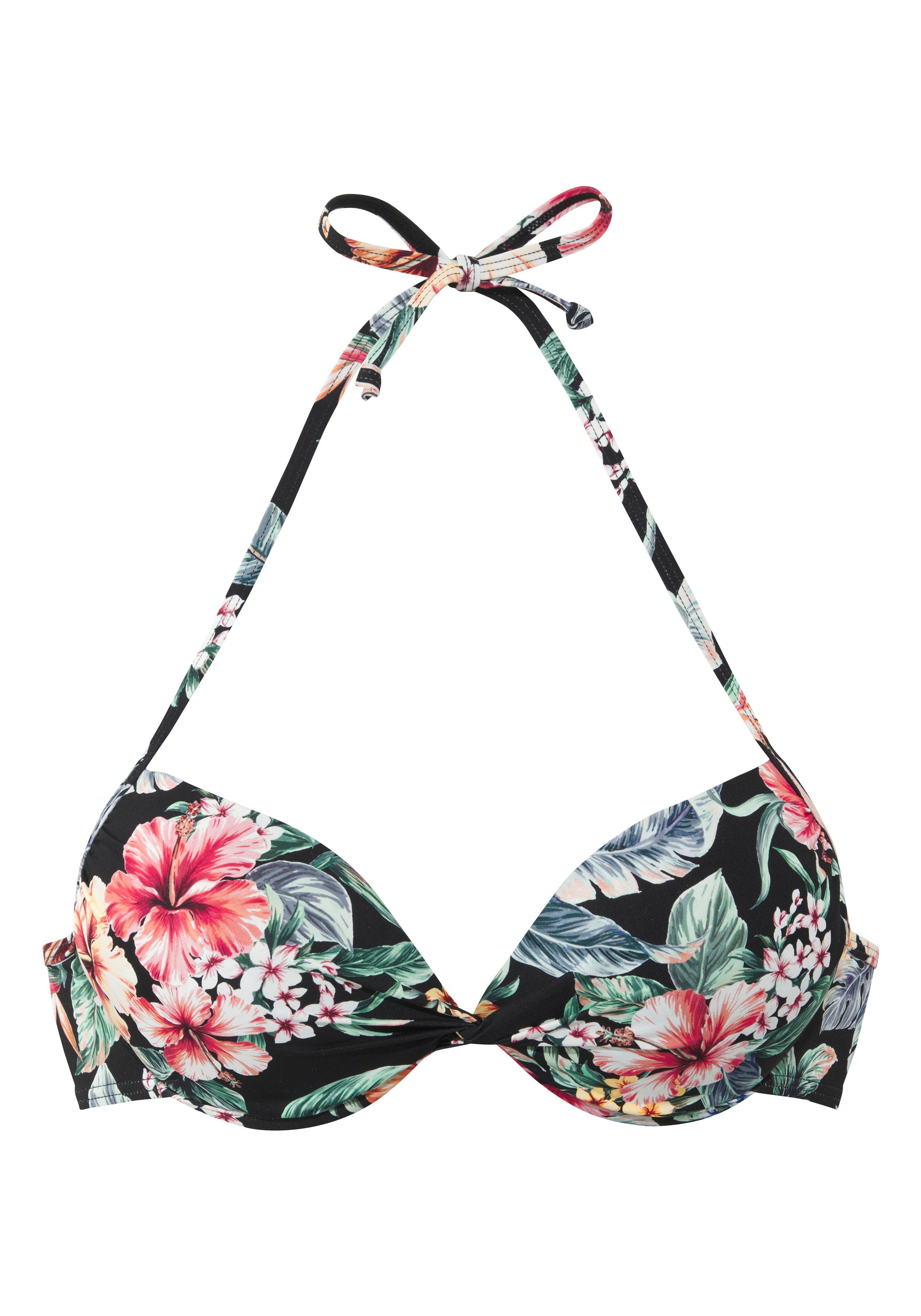 Lascana Push-upbikinitop Salsa met mooie bloemenprint