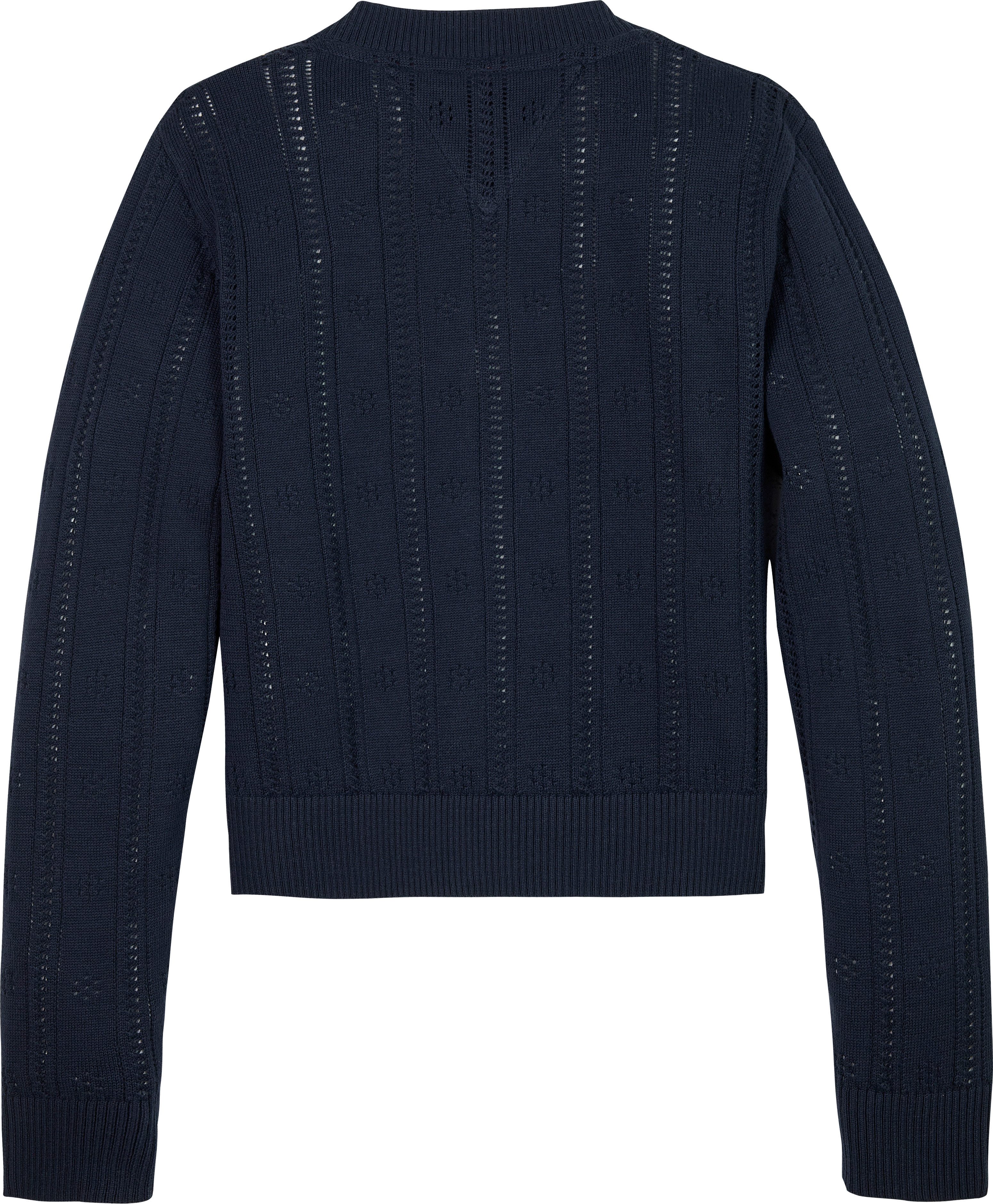 Tommy Hilfiger Vest POINTELLE CARDIGAN LS voor kinderen tot 16 jaar, met schattig patroon