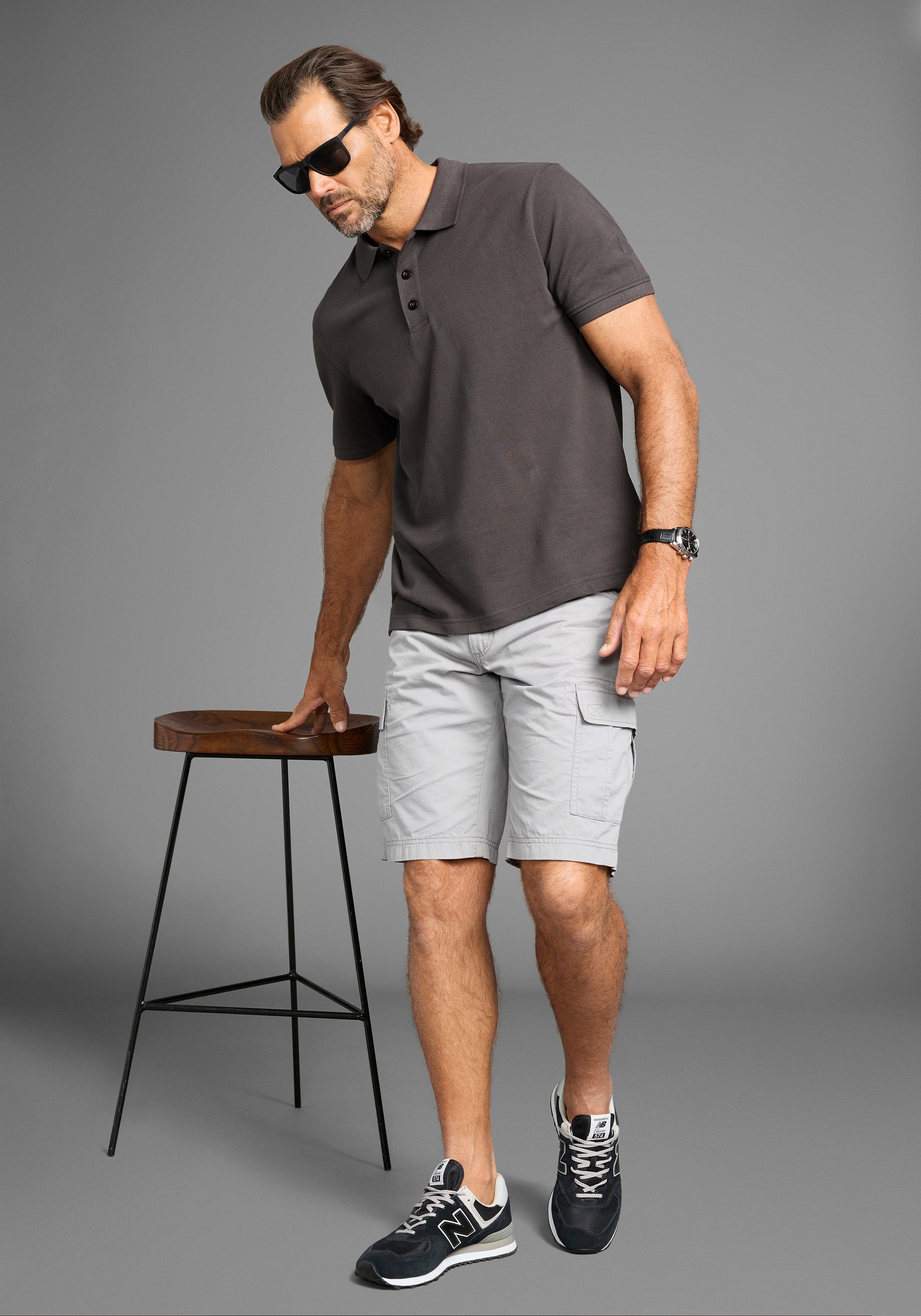 Man's World Poloshirt Korte mouwen, losse pasvorm, effen