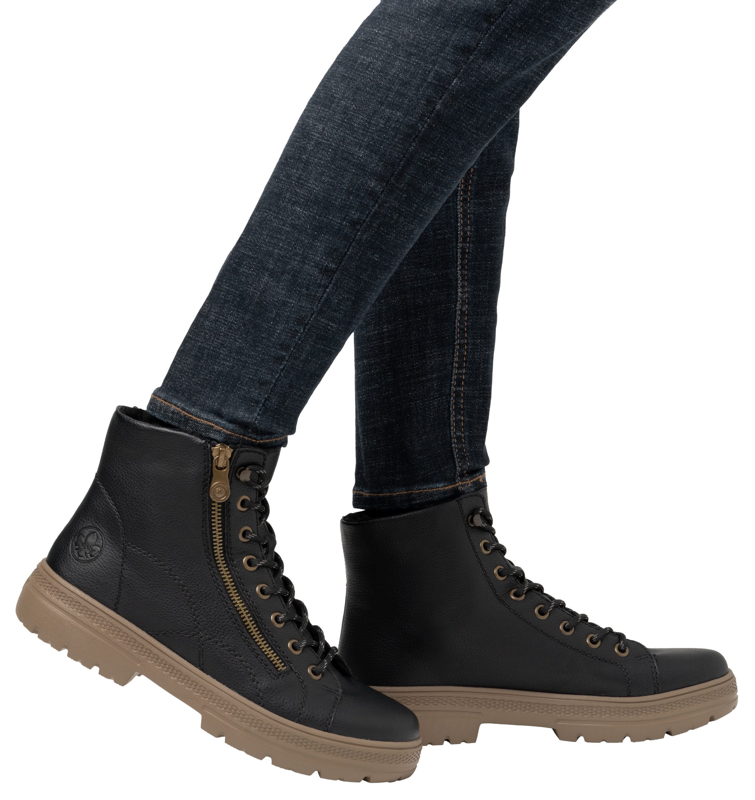 Rieker Winterlaarzen , veterschoenen, enkellaars, met ritssluiting aan de buitenkant
