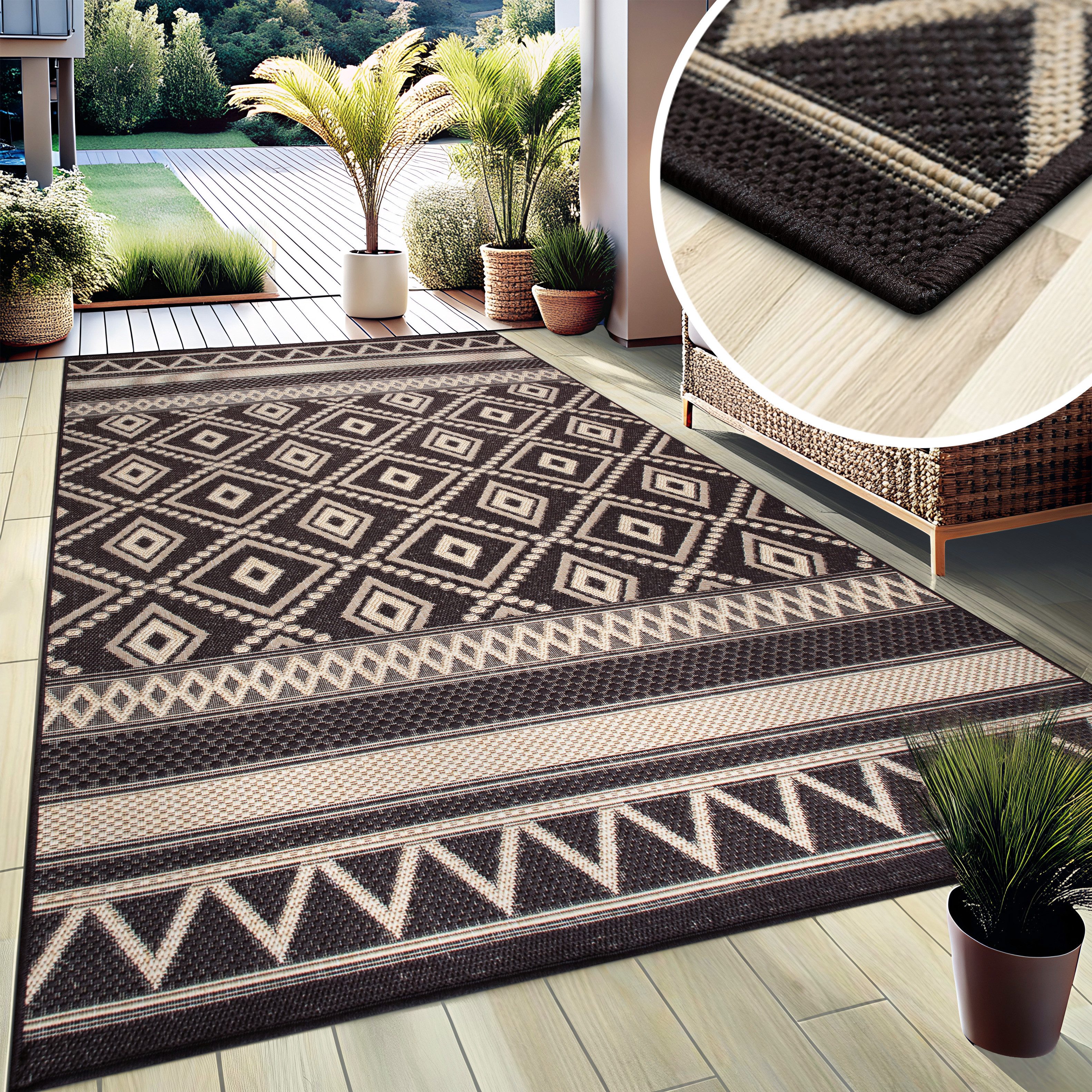 my home Vloerkleed Toronto is ook als loper verkrijgbaar Geschikt voor binnen en buiten, sisal-look, weerbestendig & uv-bestendig, boho