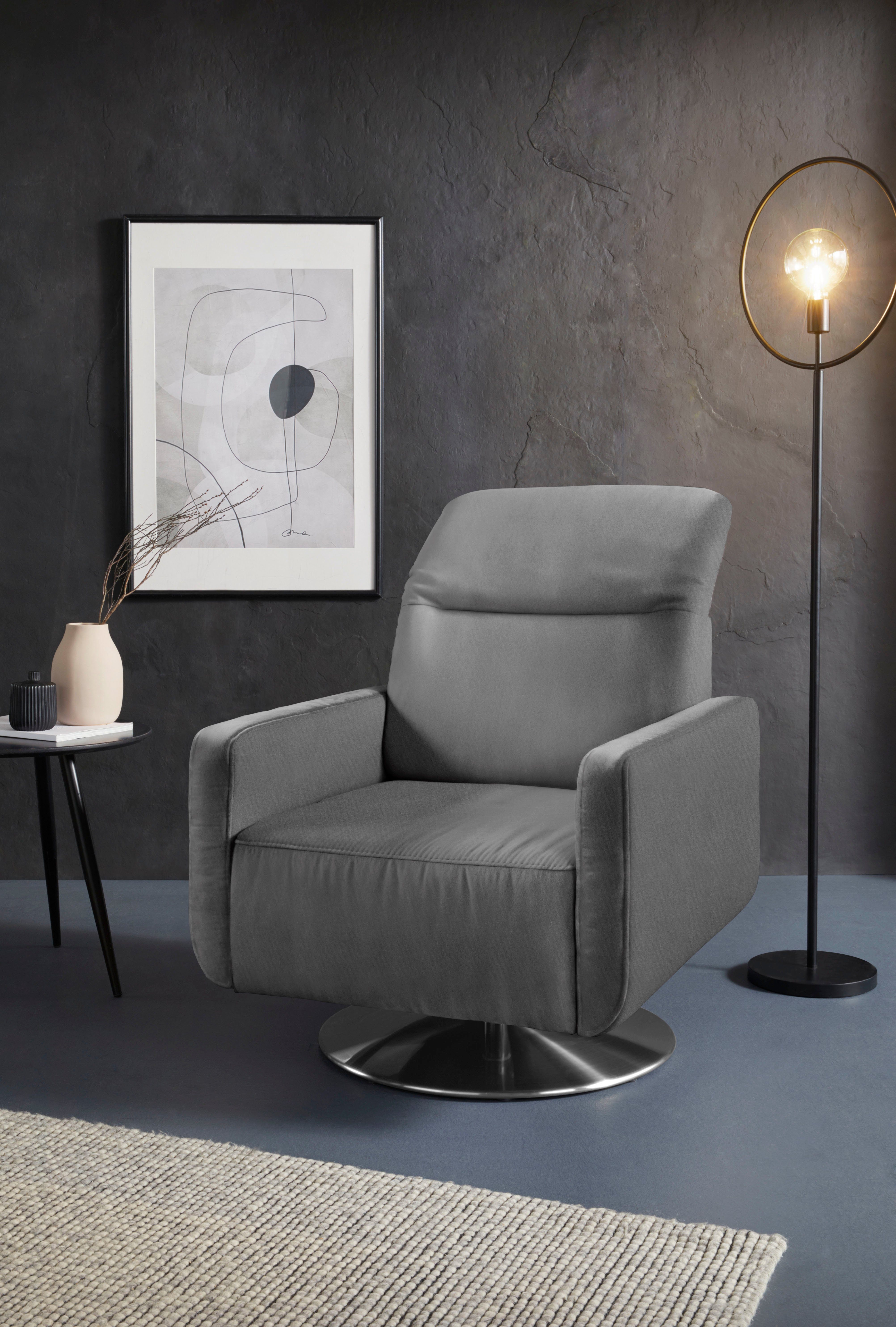 sit&more Draaibare fauteuil GIZEH met verstelbare hoofdsteun, met binnenvering