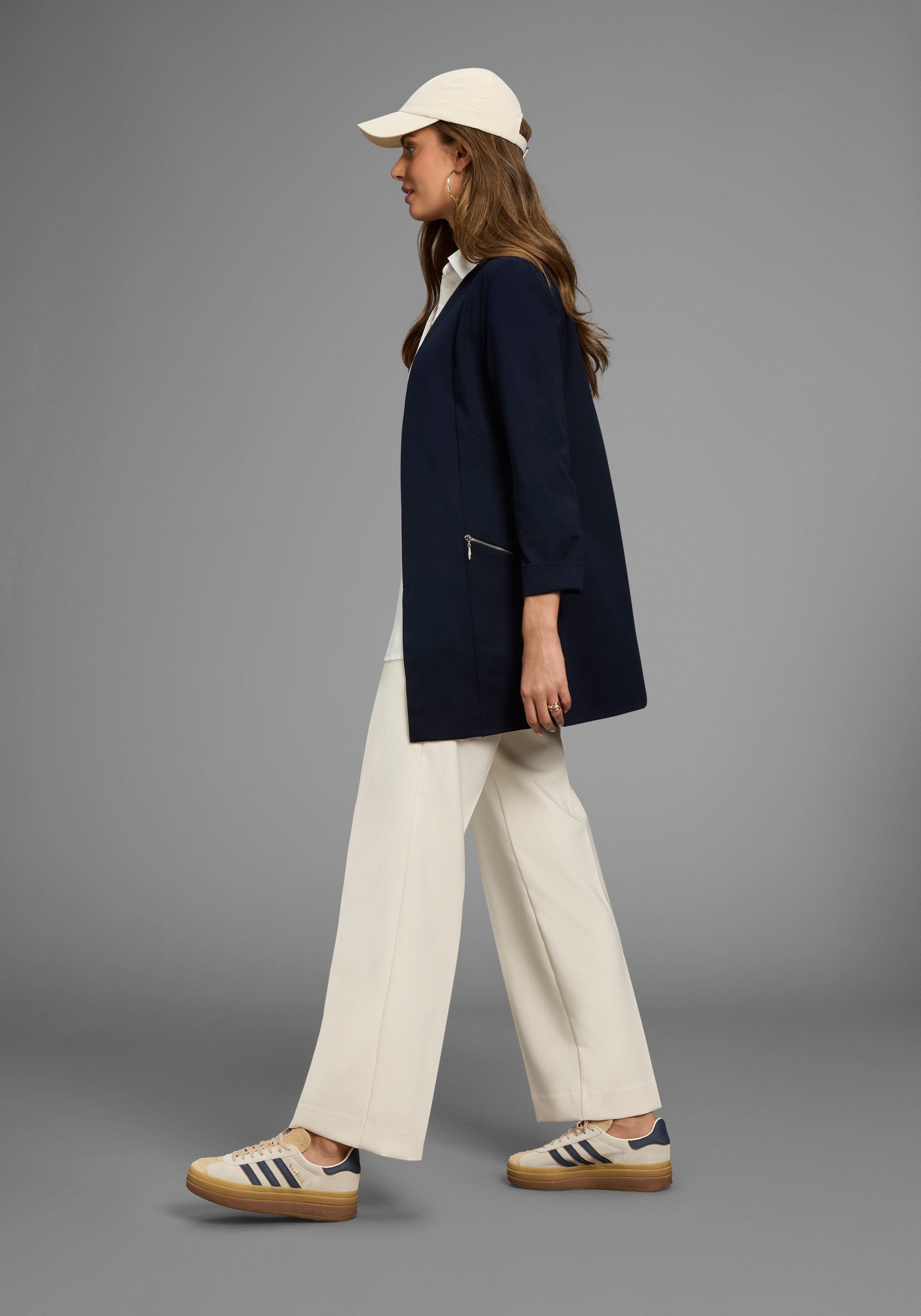 Laura Scott Lange blazer met ritssluitingen