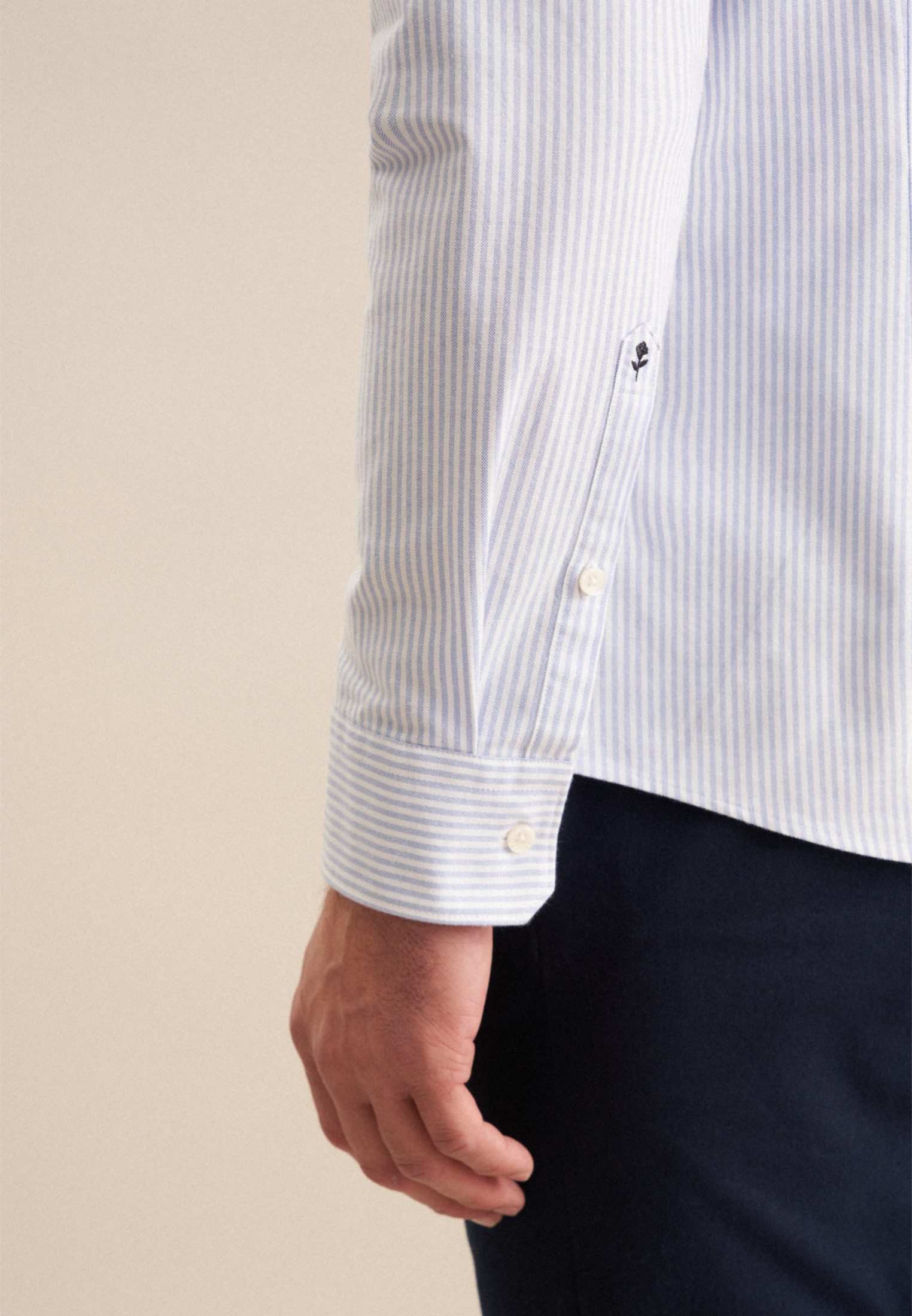 seidensticker Businessoverhemd Slim 1/1 Button-down kraag gestreept