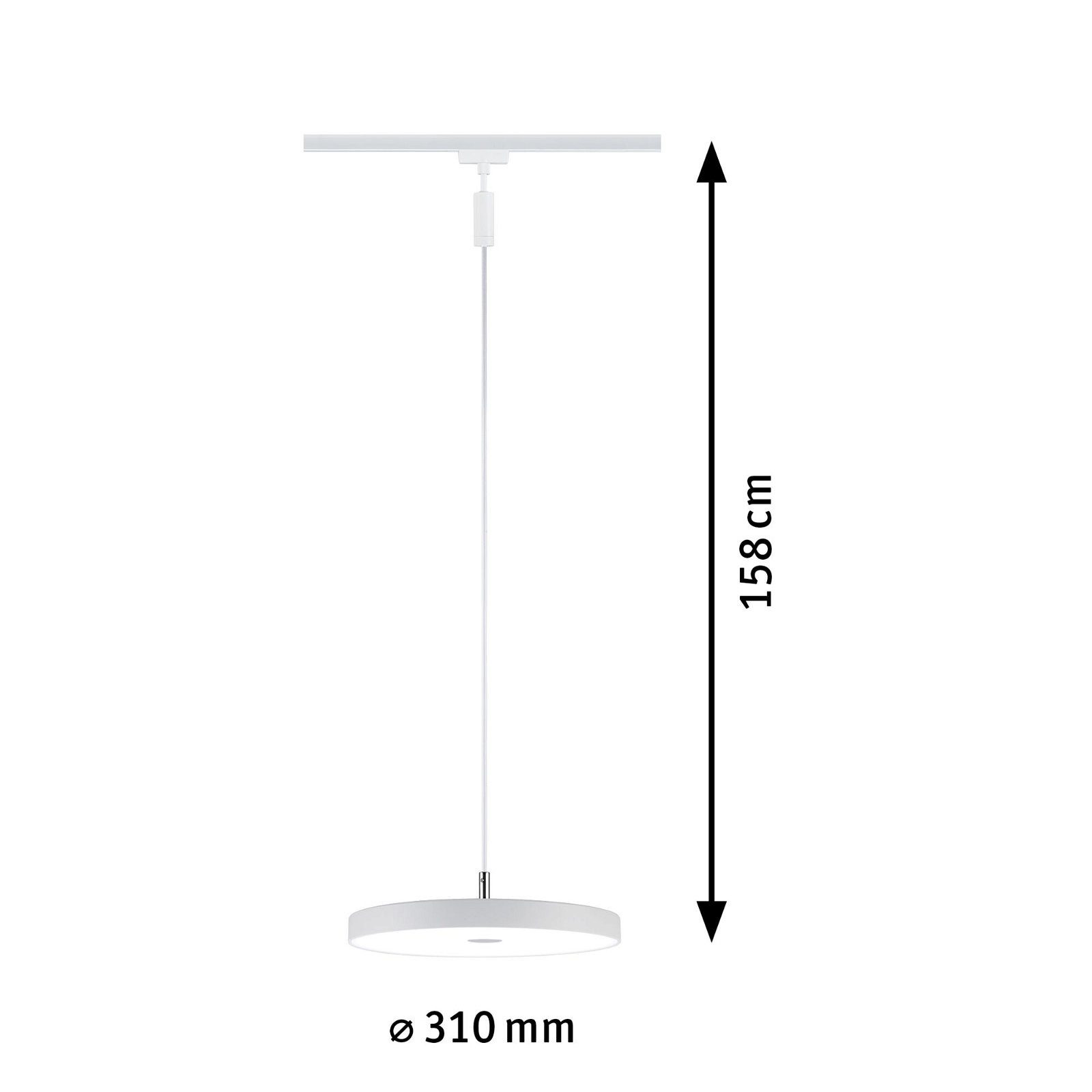 Paulmann Railsysteem-lampen URail Hanglamp Hildor 850lm 15W 4000K 230V Chroom mat