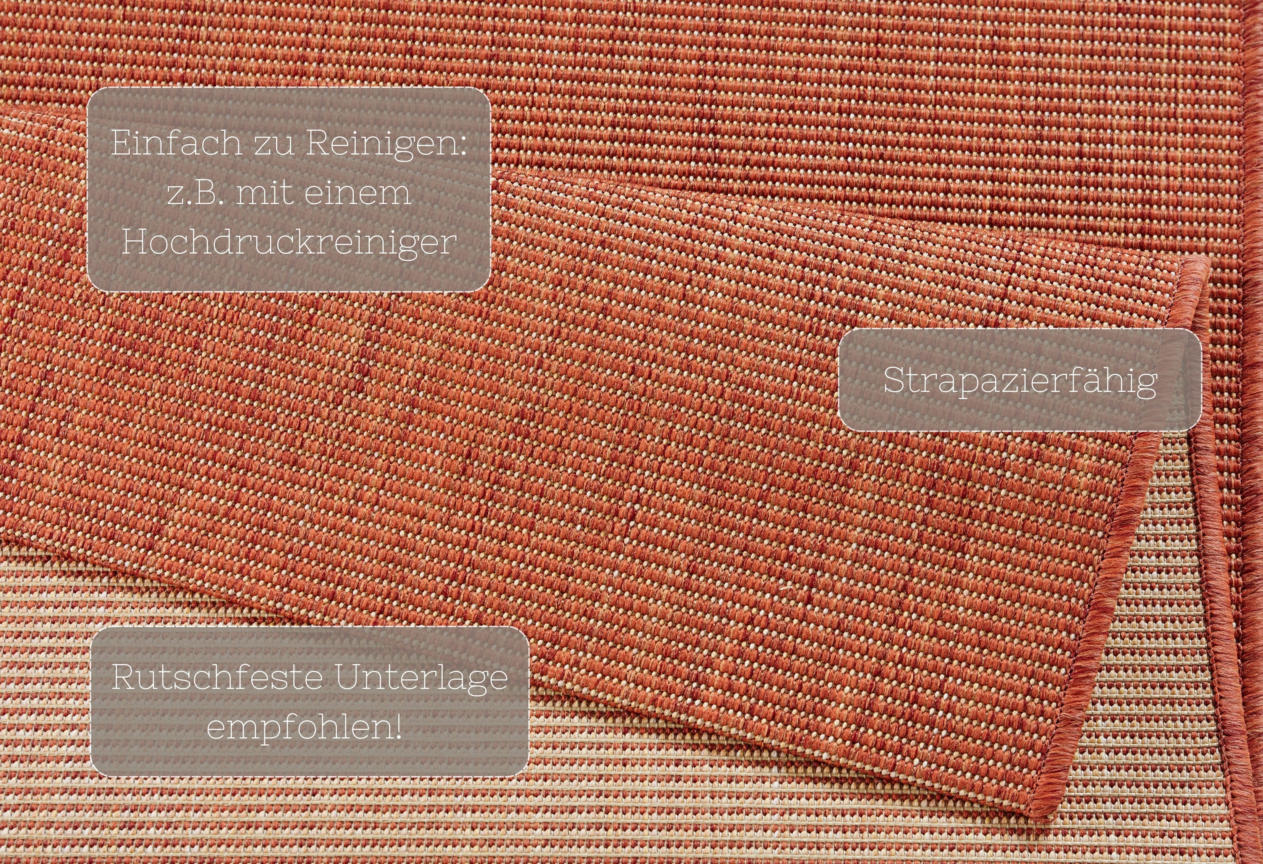 NORTHRUGS Vloerkleed Match Binnen- en buitengebruik, kortpolig, loper, modern, effen kleuren, woonkamer, balkon