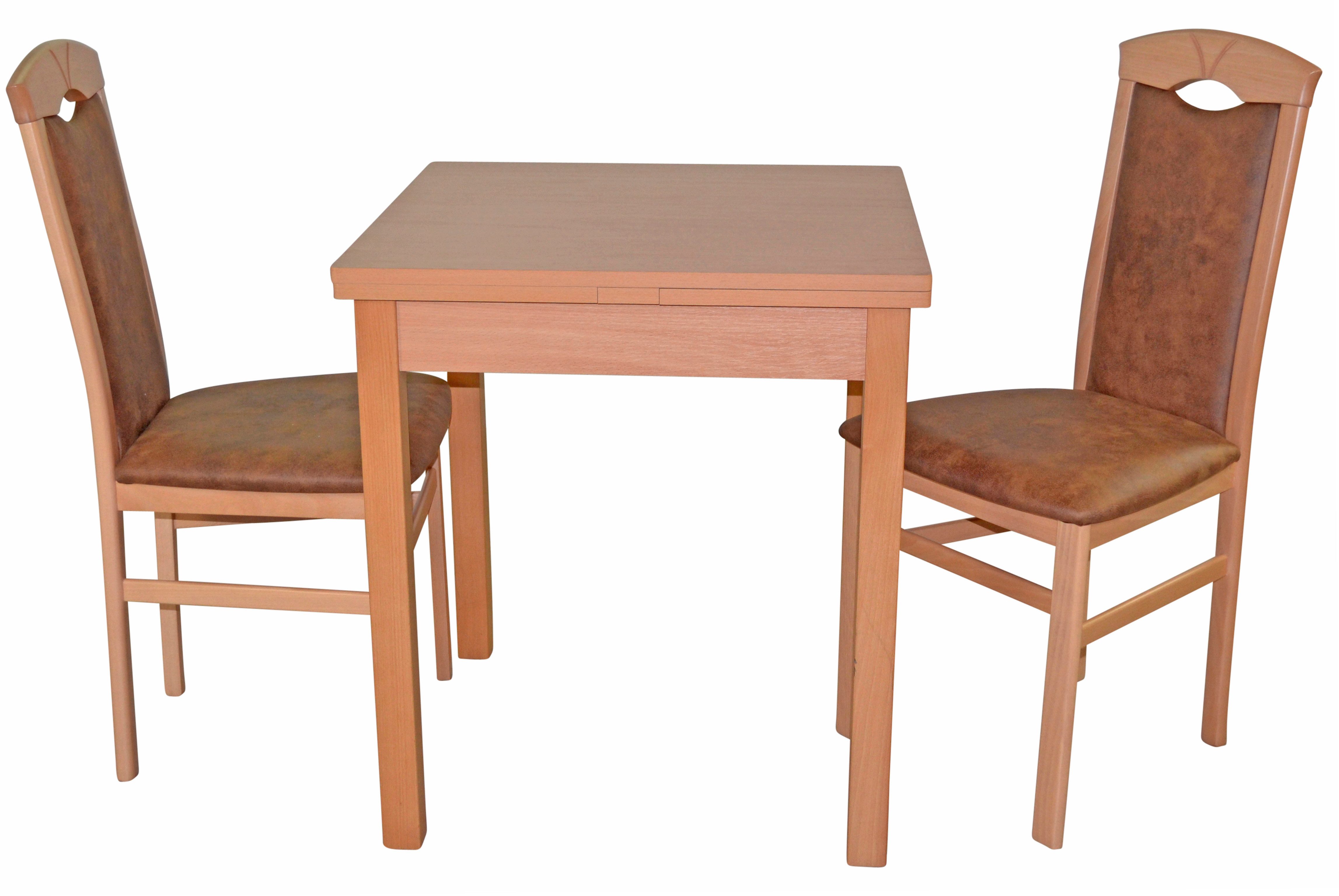 HOFMANN LIVING AND MORE Eethoek 3-delig eethoek Stoelen voorgemonteerd (voordeelset, 3-delig) eethoeken bruin