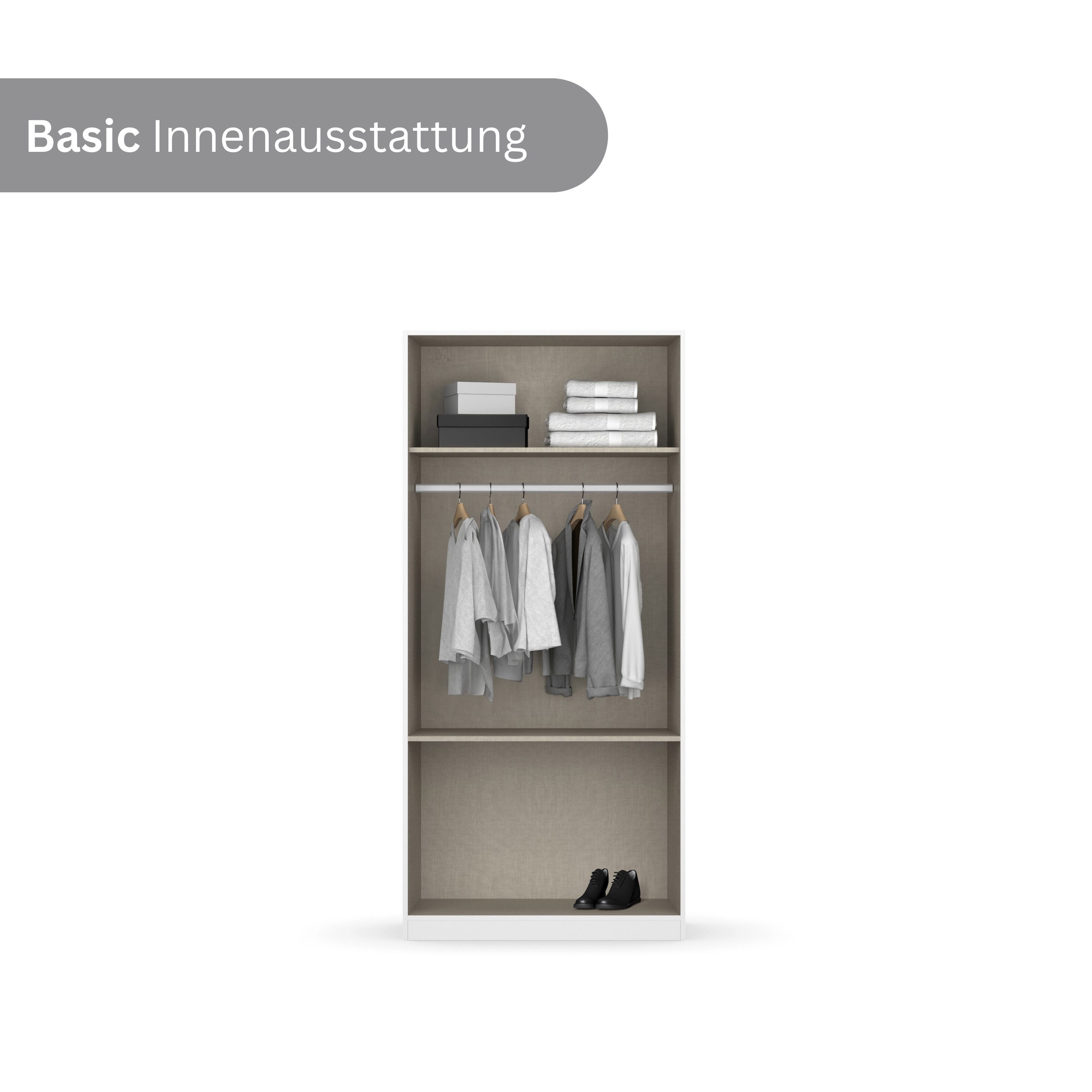 rauch Draaideurkast Kledingkast Kast Garderobe Wasmand COSTA in 3 Breedtes veel ruimte, greeploze front en push-to-open functie made in germany