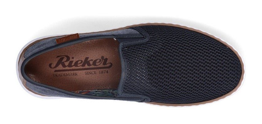 Rieker Slip-on sneakers Casual slipper, vrijetijdsschoen met gemusterd binnenfutter