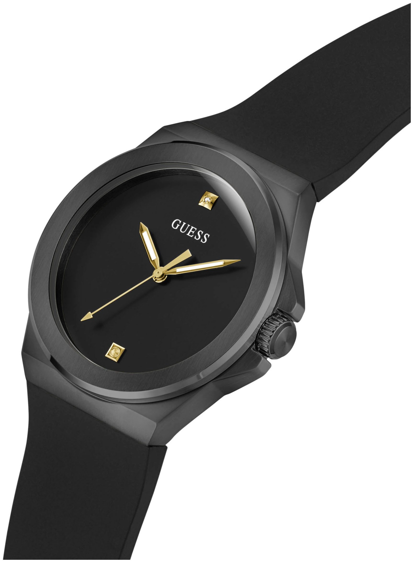 Guess Kwartshorloge Vinyl Polshorloge, herenhorloge, siliconen armband, mineraalglas, analoog