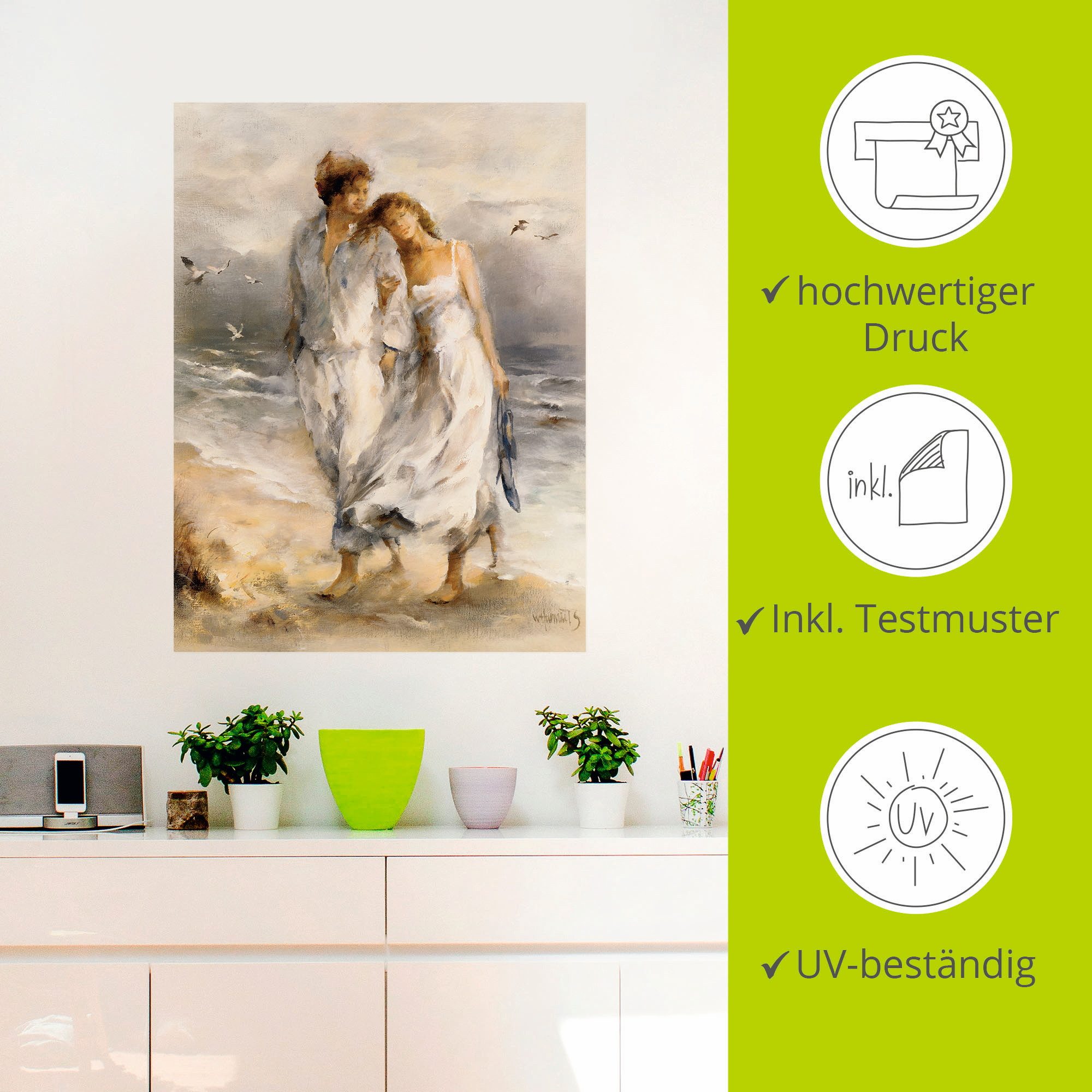 Artland Artprint Verliefd als artprint op linnen, poster, muursticker in verschillende maten