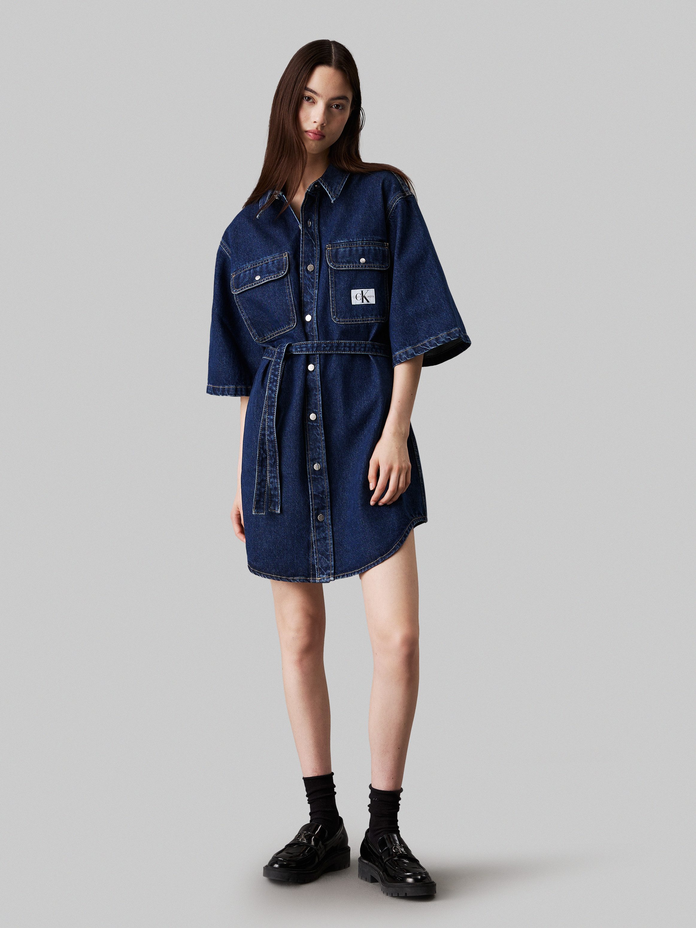 Calvin Klein Jeans jurk UTILITY BELTED SHIRT DRESS