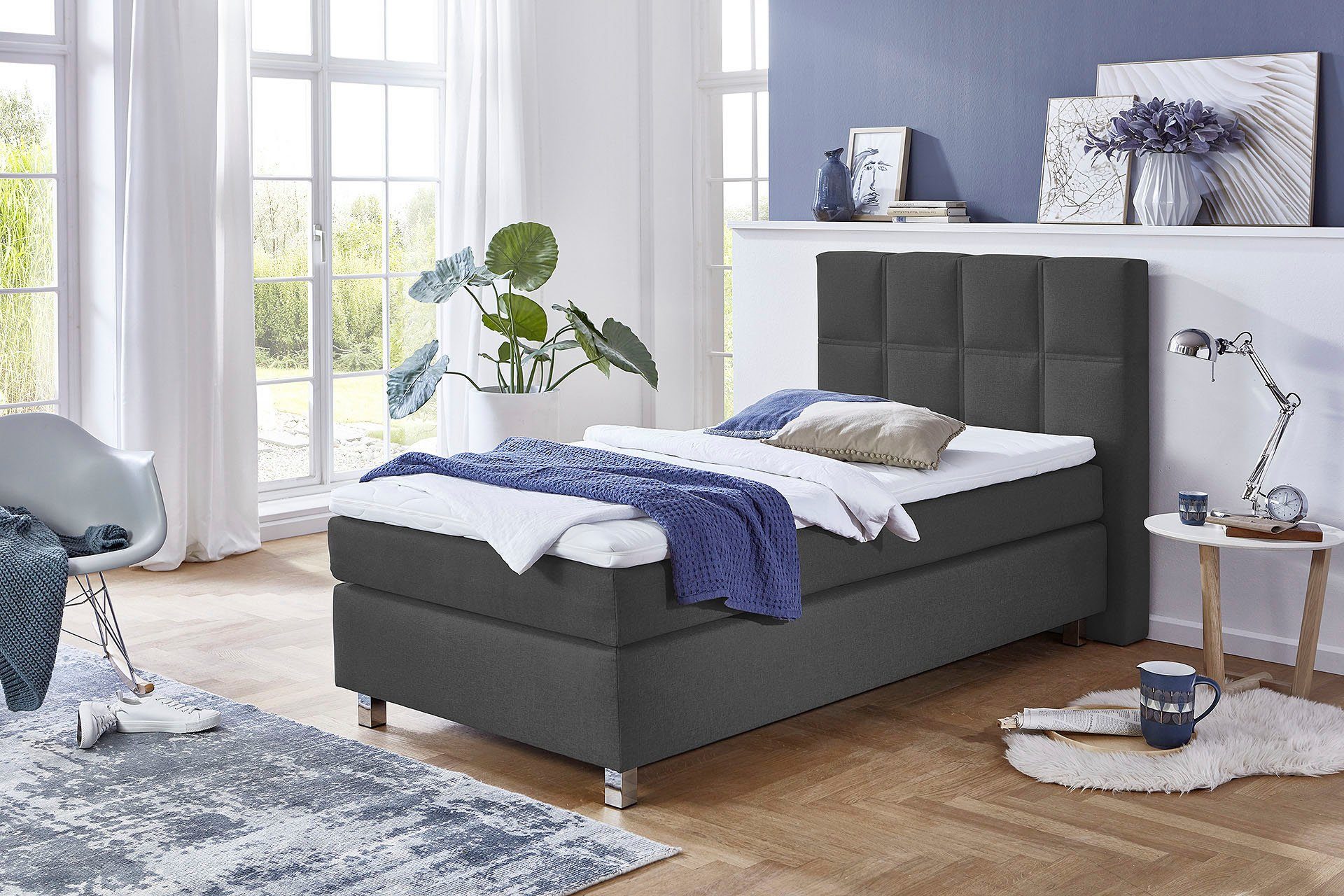 Westfalia Polsterbetten Boxspring met topmatras boxsprings grijs