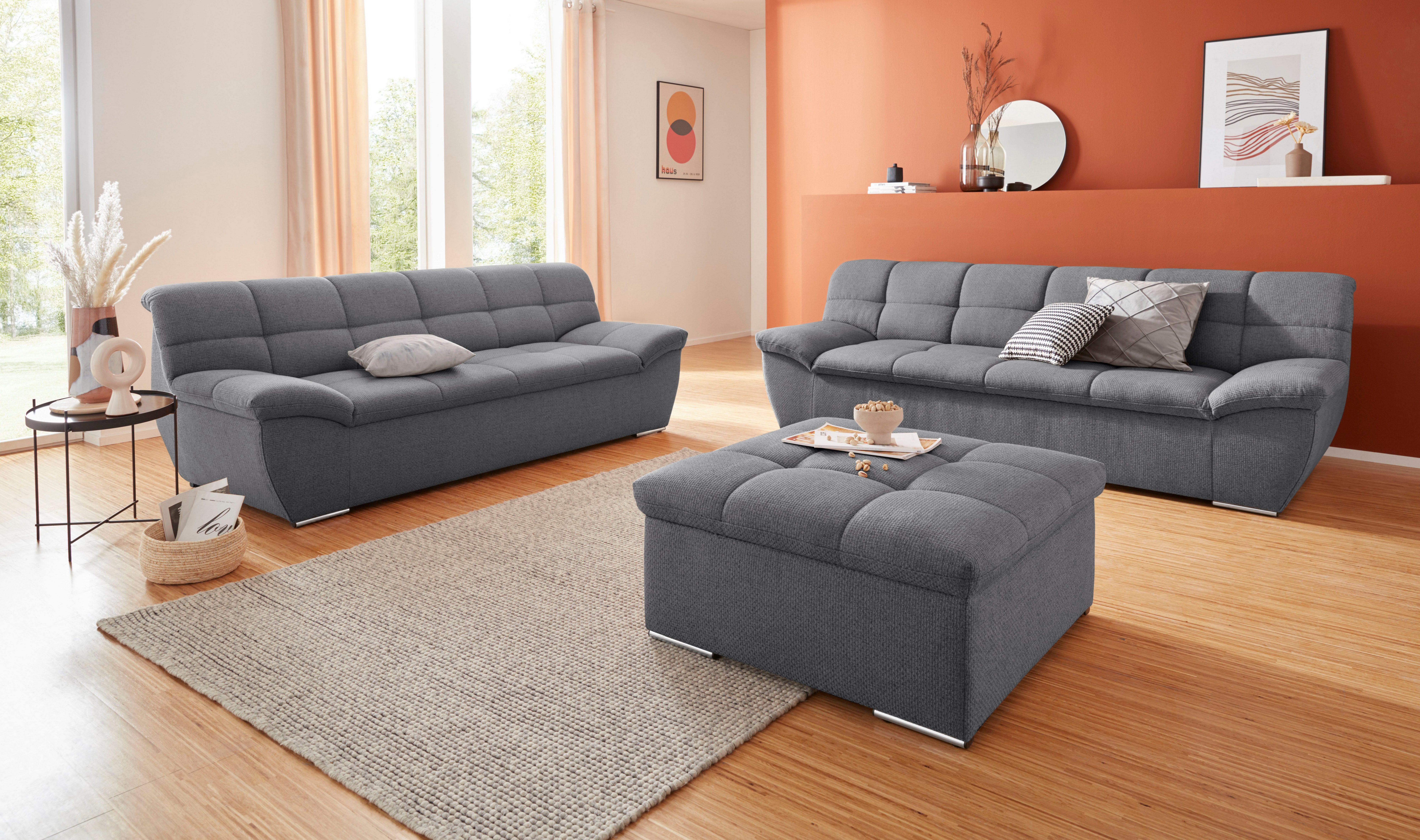 DOMO collection 2-zitsbank Lagoa, moderne zittingstikking, comfortabel en comfortabel