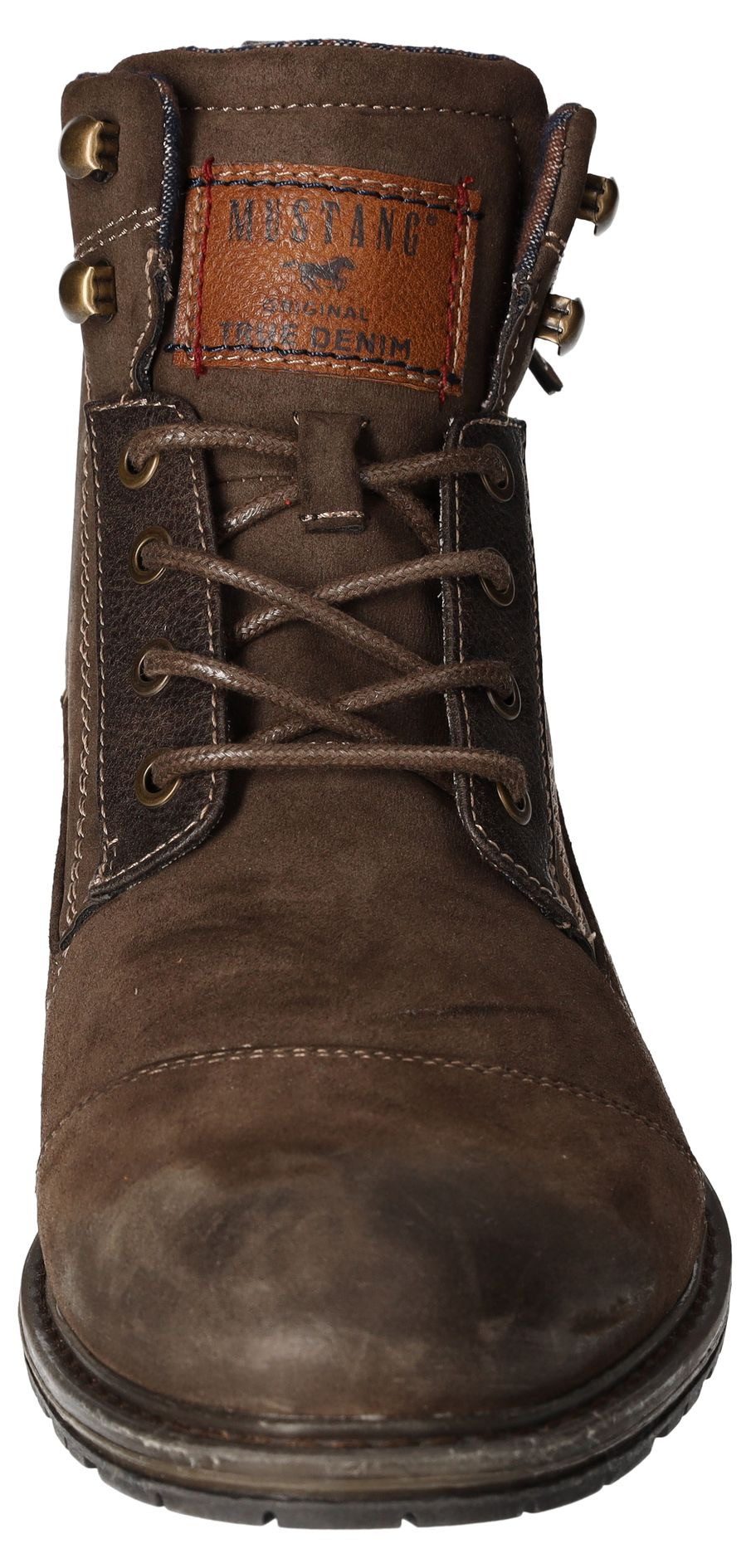 Mustang Shoes Veterschoenen Winterlaarzen, casual laarzen met stijlvolle logoprint op de tong