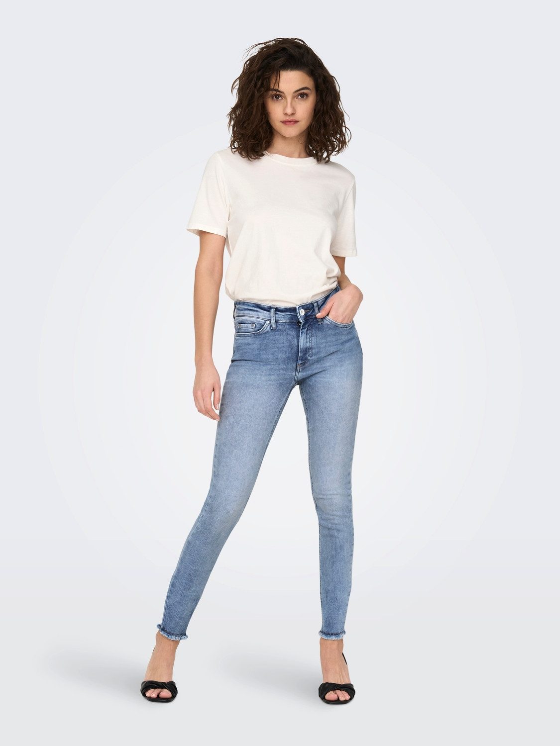 Only Ankle jeans ONLBLUSH MID SK ANK RAW DNM REA694 NOOS