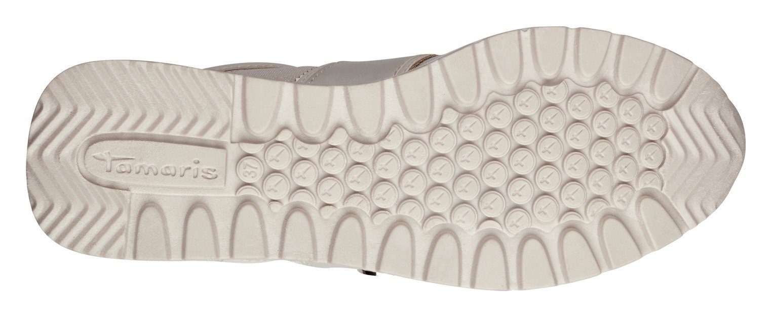 Tamaris Plateausneakers , plateau, vrijetijdsschoen, lage schoen, veterschoen in materiaalmix