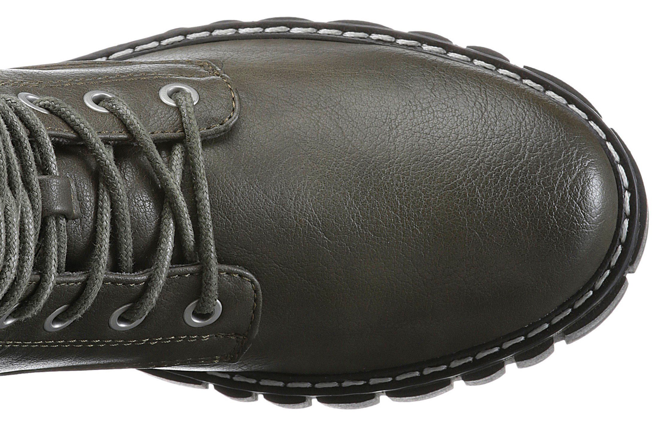 Mustang Shoes Hoge veterschoenen met profielzool