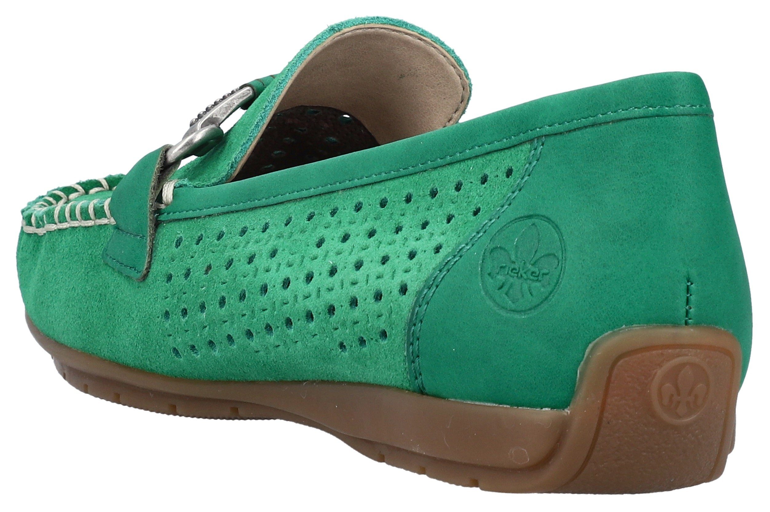 Rieker Instappers moccasin, loafer, zomerschoen met siernaad