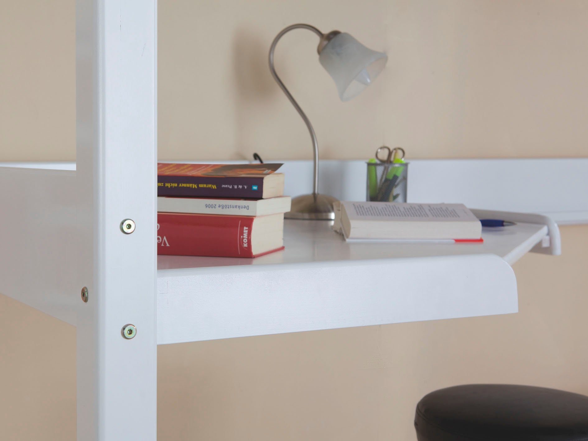Relita Hoogslaper Renate incl. oprolbare lattenbodem, bureau en ladder, massief beuken