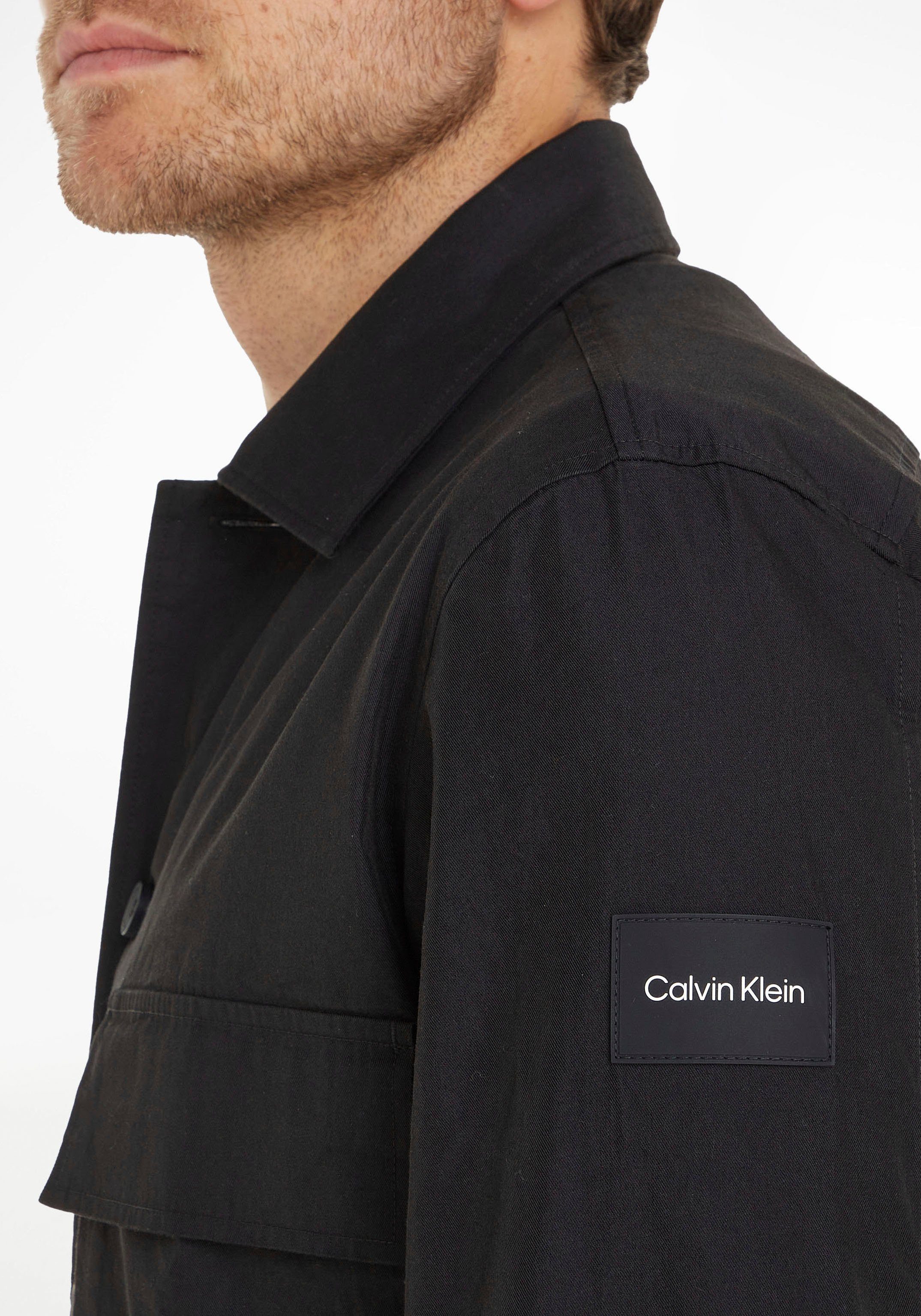 Calvin Klein Overhemd met lange mouwen COTTON NYLON OVERSHIRT met opgestikte borstzakken
