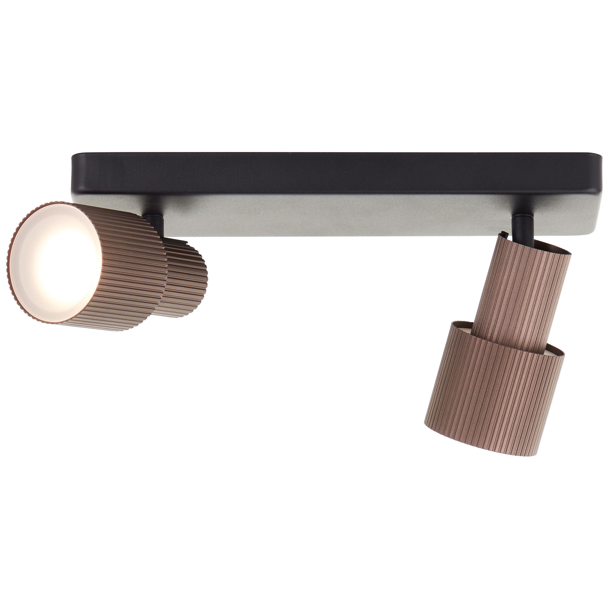 Brilliant Leuchten Plafondspot Cadiz 16 x 31 x 9 cm, 350 lm, 3000k, dimbaar, draaibaar, aluminium, zwart (1 stuk)