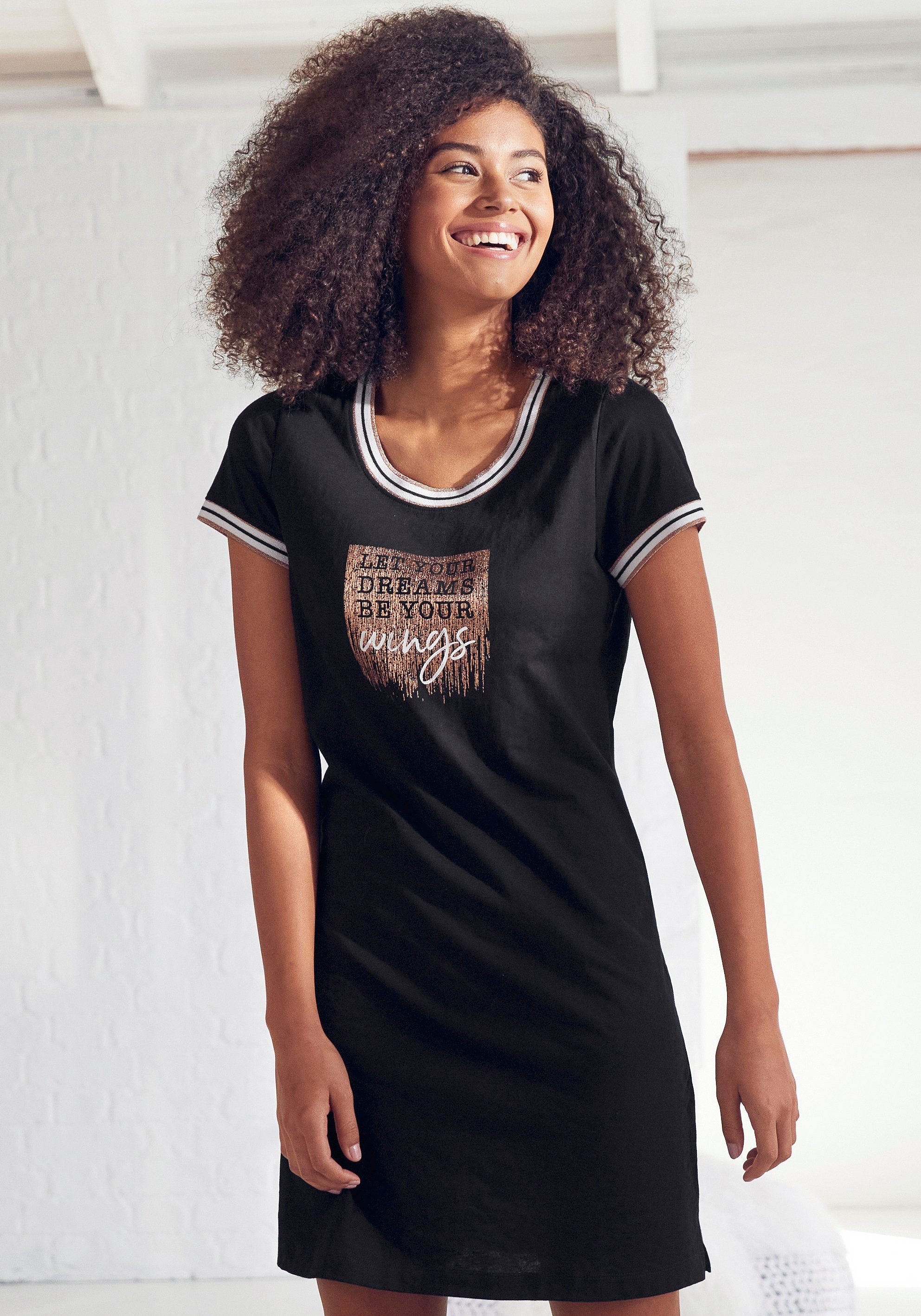 Vivance Dreams Nachthemd met statement-print