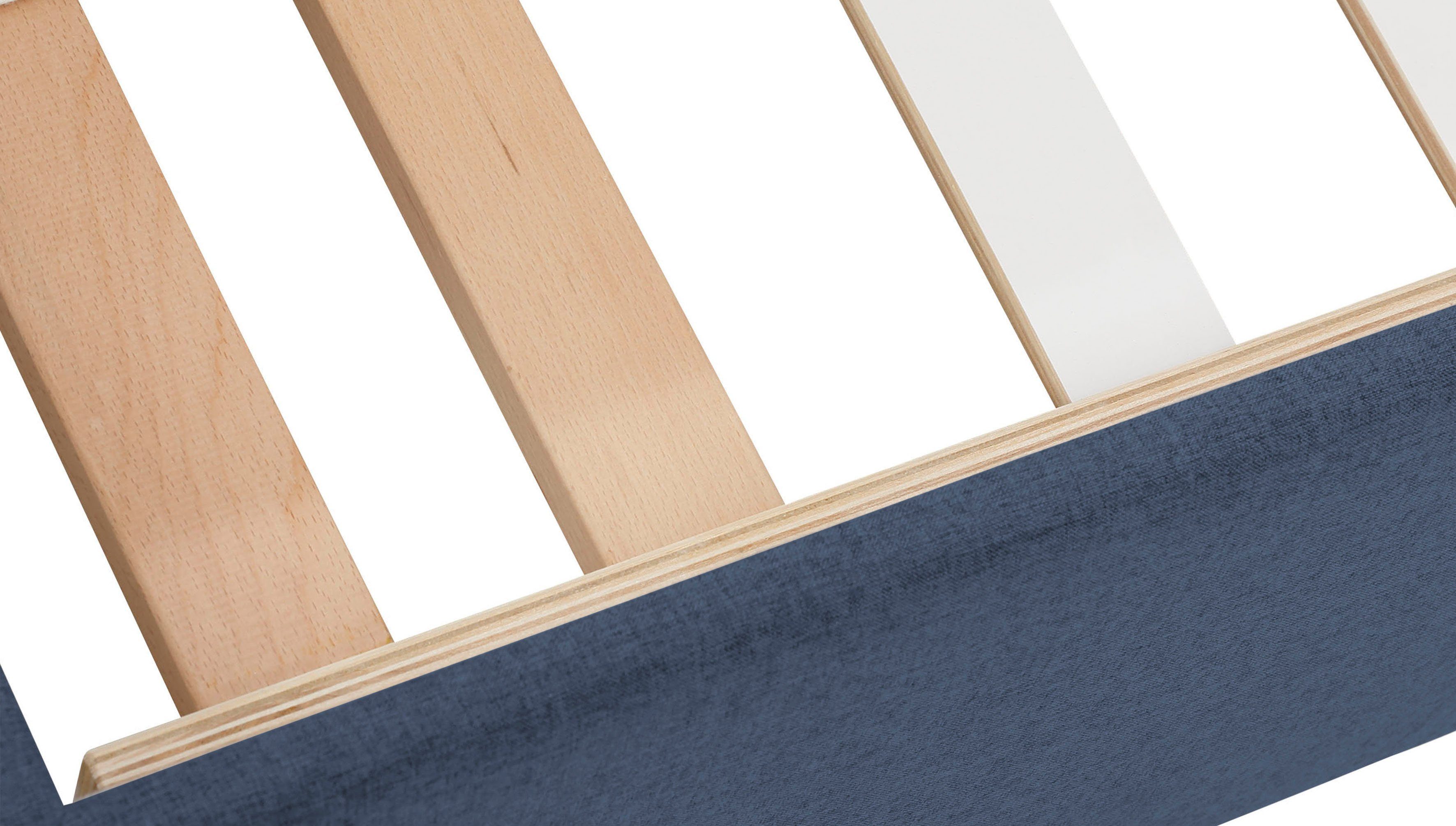 Lüttenhütt Gestoffeerd bed Endres met bedkist, naar keuze zonder matras/lattenbodem of incl. matras