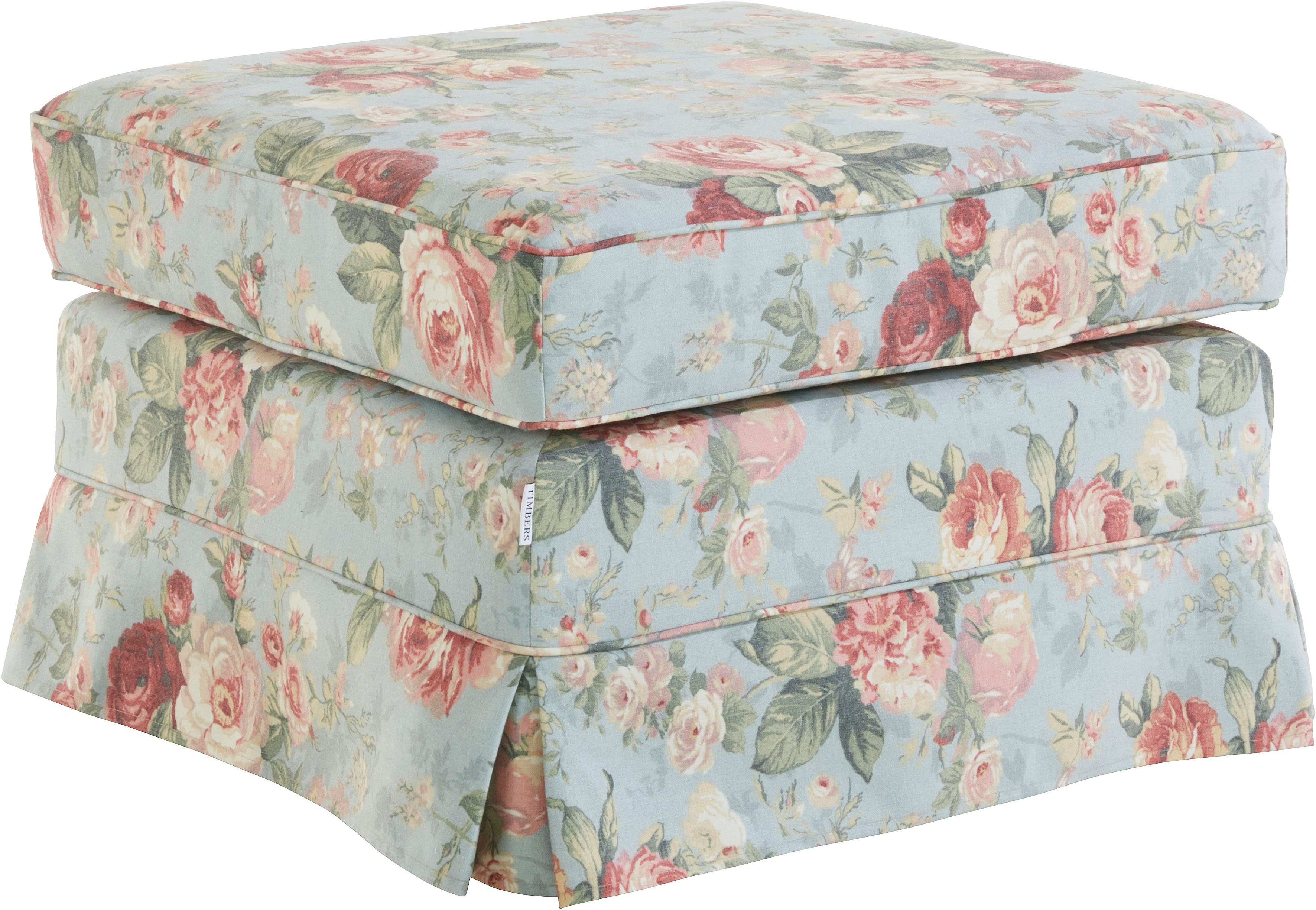 Home affaire Hocker Shadmoor Hoezen-look, in uni of met bloemenprint, passend bij de Shadmoor-serie