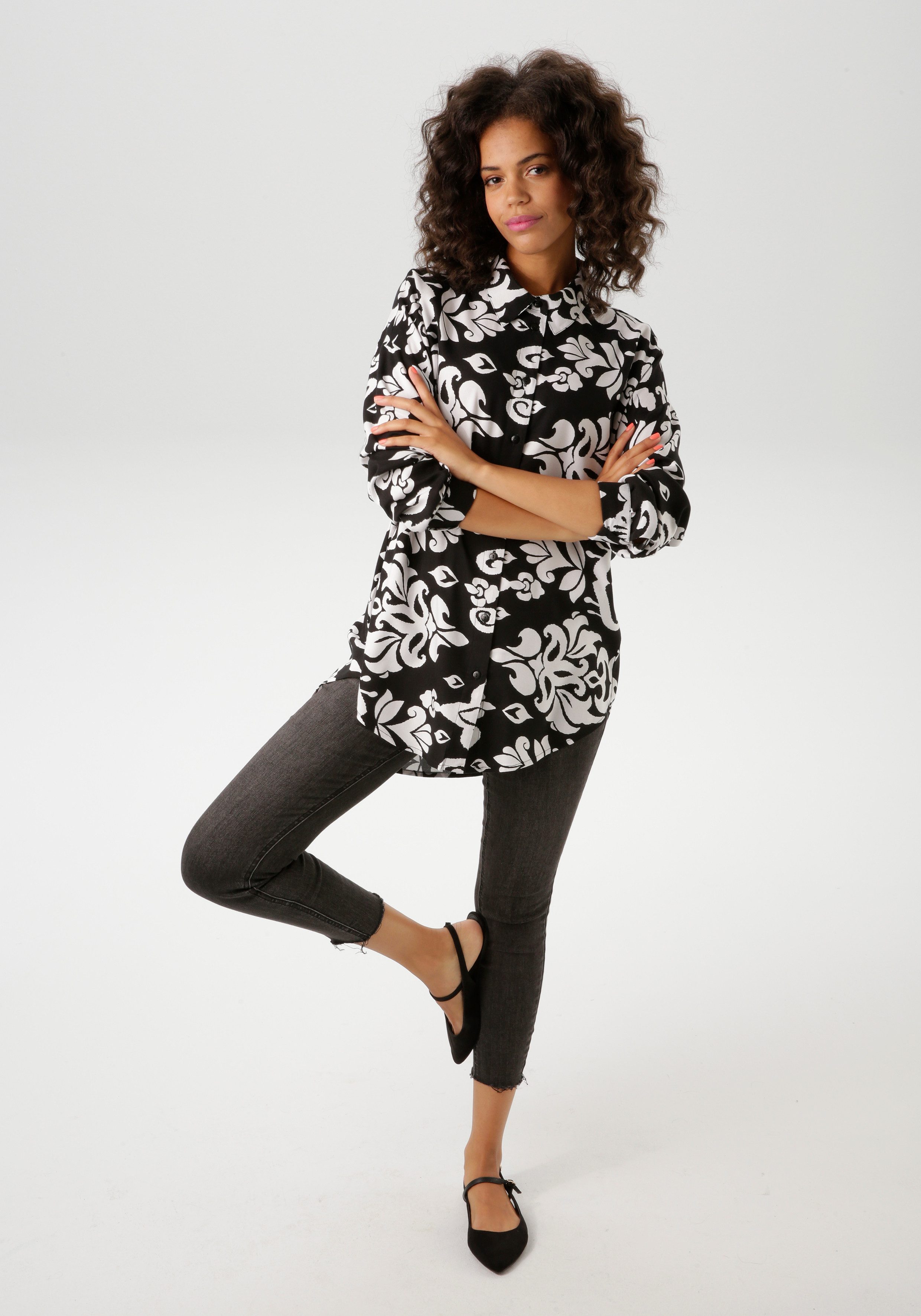 Aniston CASUAL Overhemdblouse met fantasierijke, grootschalige print - nieuwe collectie
