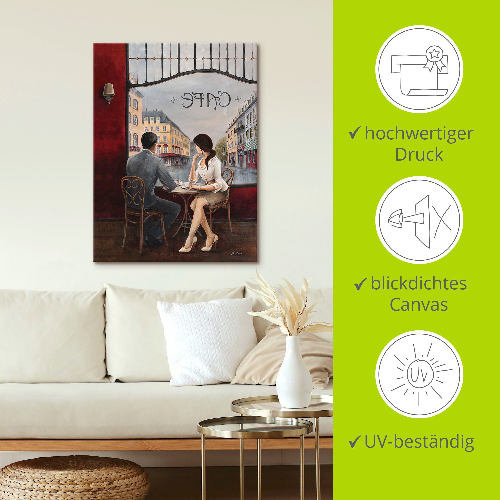 Artland Artprint Koffie als artprint van aluminium, artprint voor buiten, artprint op linnen, poster, muursticker