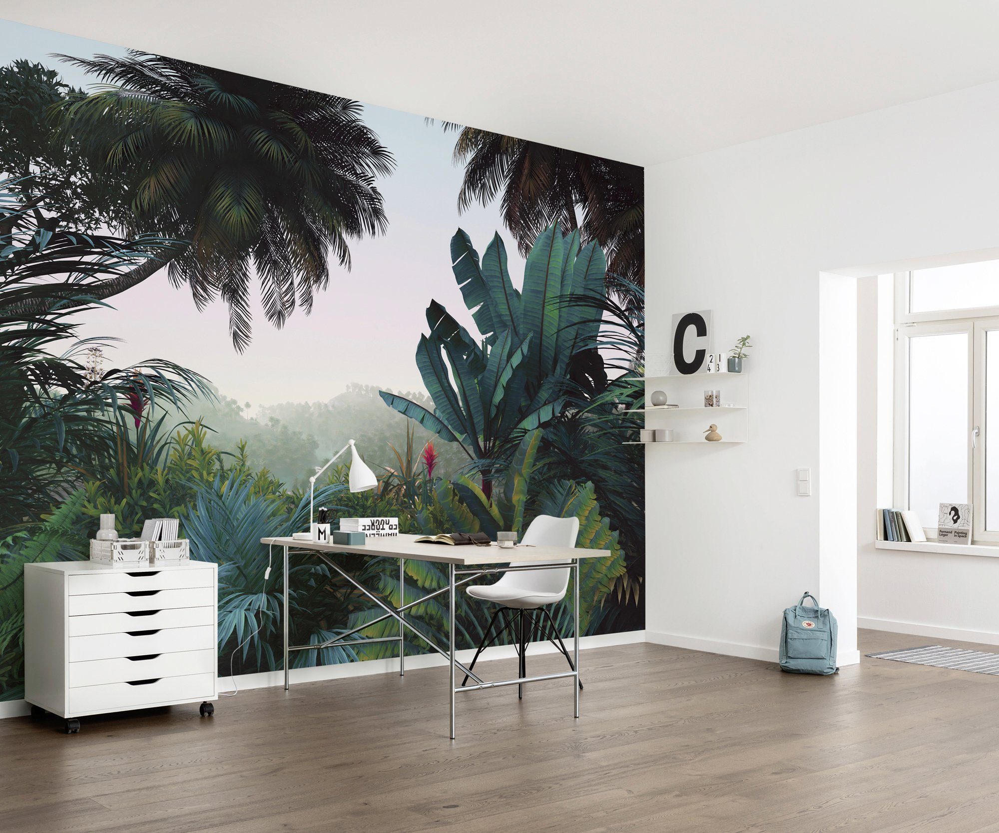 Komar Vliesbehang Digitale print vlies - Jungle Morning - Afmeting 400 x 250 cm (1 stuk)