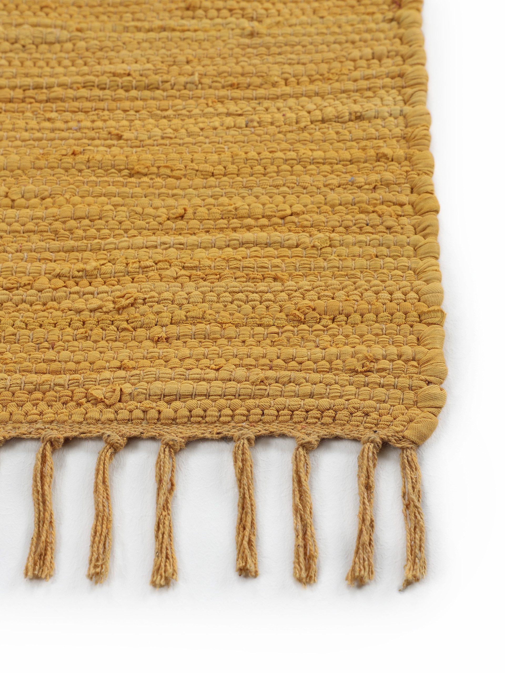 carpetfine Vloerkleed Kelim Chindi uni Tweezijdig te gebruiken kleed, puur katoen, met de hand geweven, unikleuren, met franje