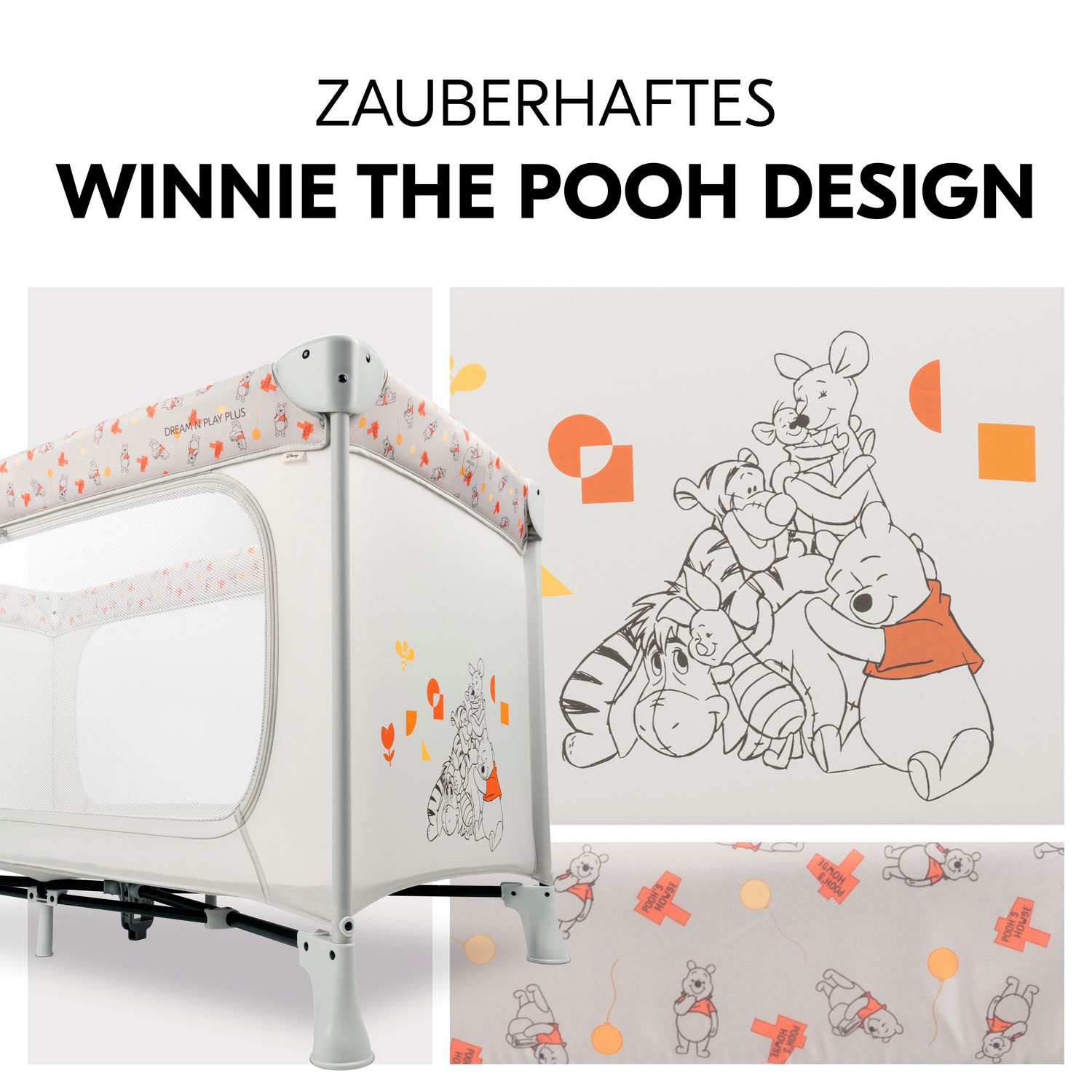 Hauck Baby-campingbed Dream N Play Plus, Disney Pooh Friends Beige